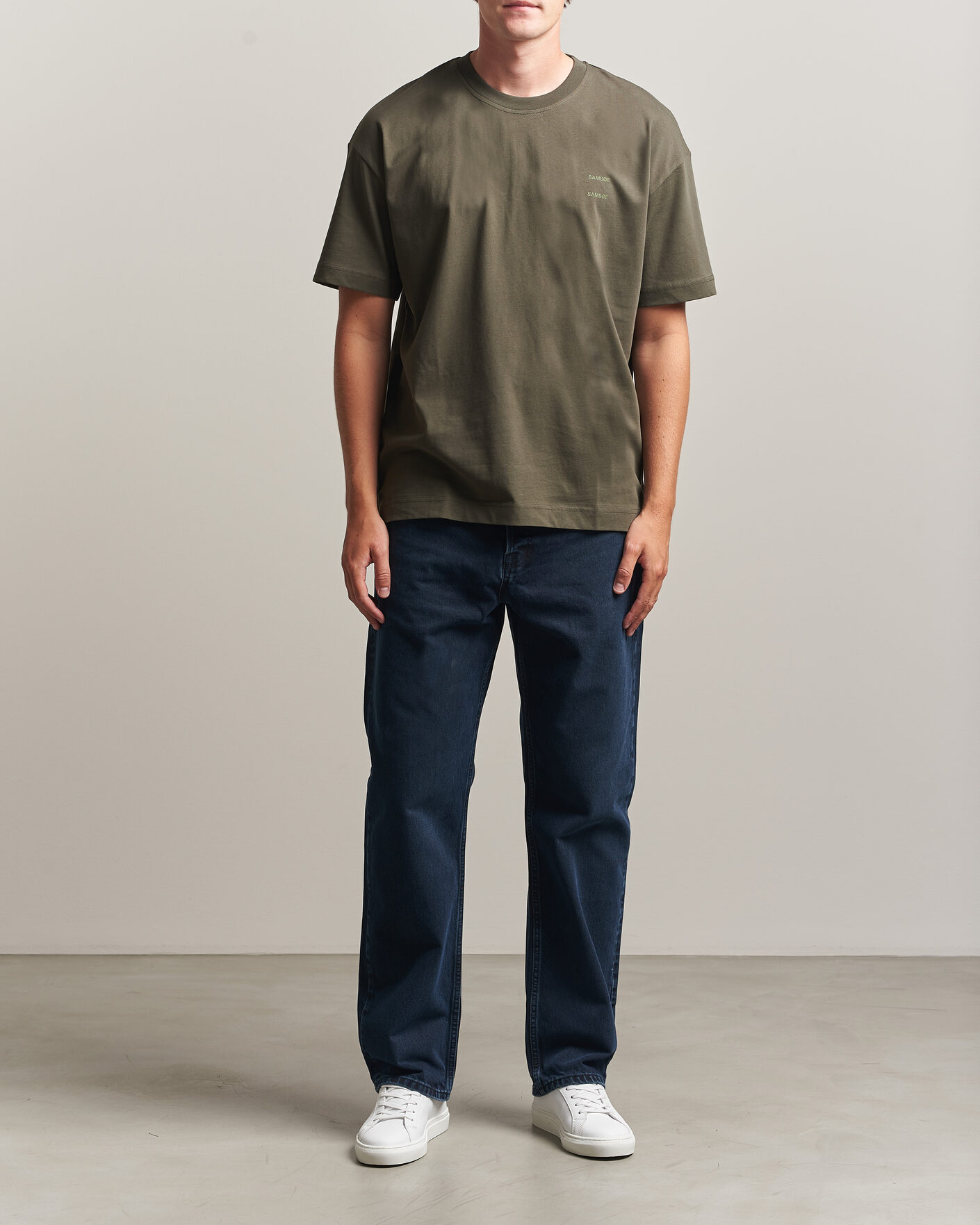 Hombres | Camisetas | Samsøe Samsøe | Joel Organic Cotton T-Shirt Forest Night