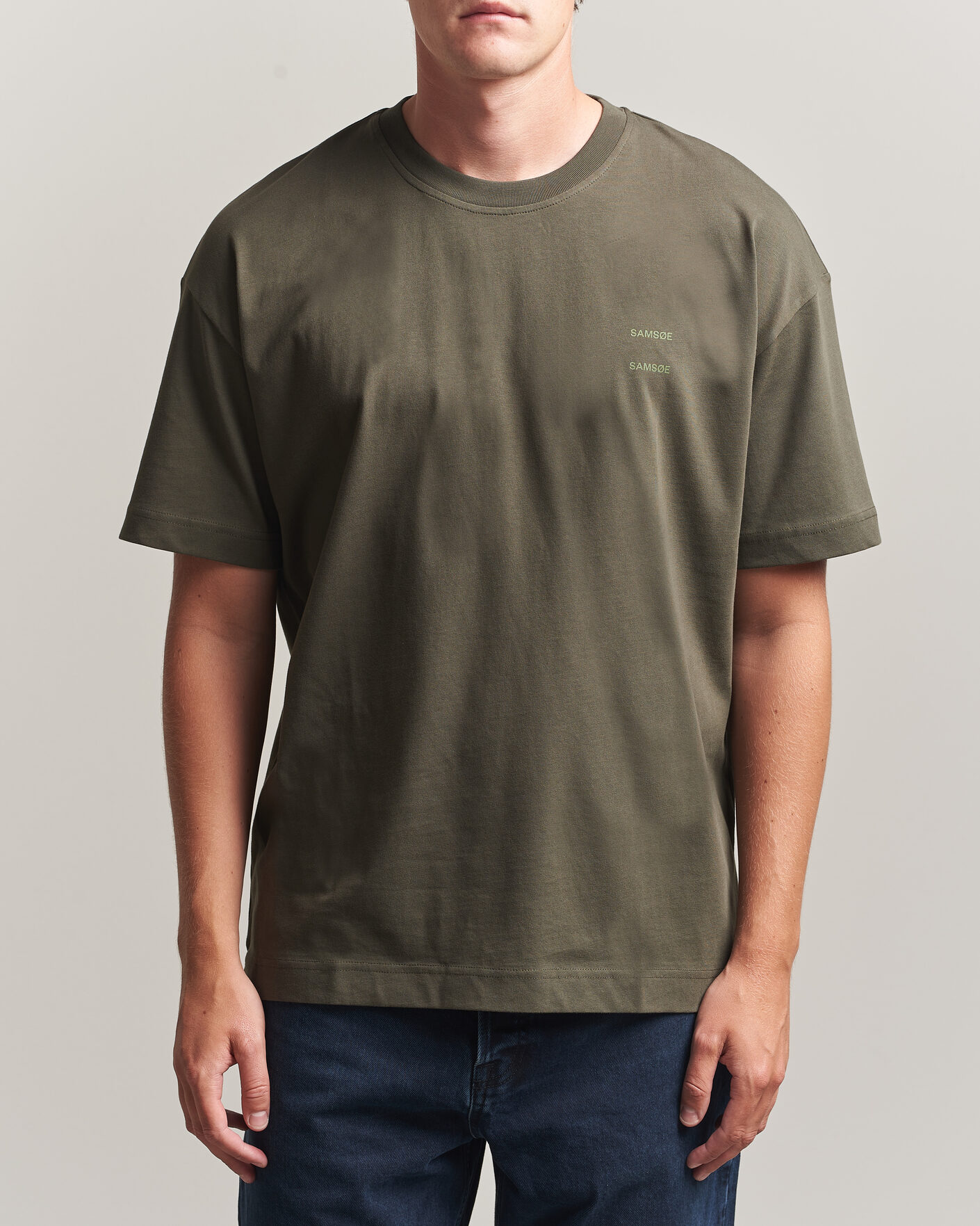 Hombres | Camisetas | Samsøe Samsøe | Joel Organic Cotton T-Shirt Forest Night