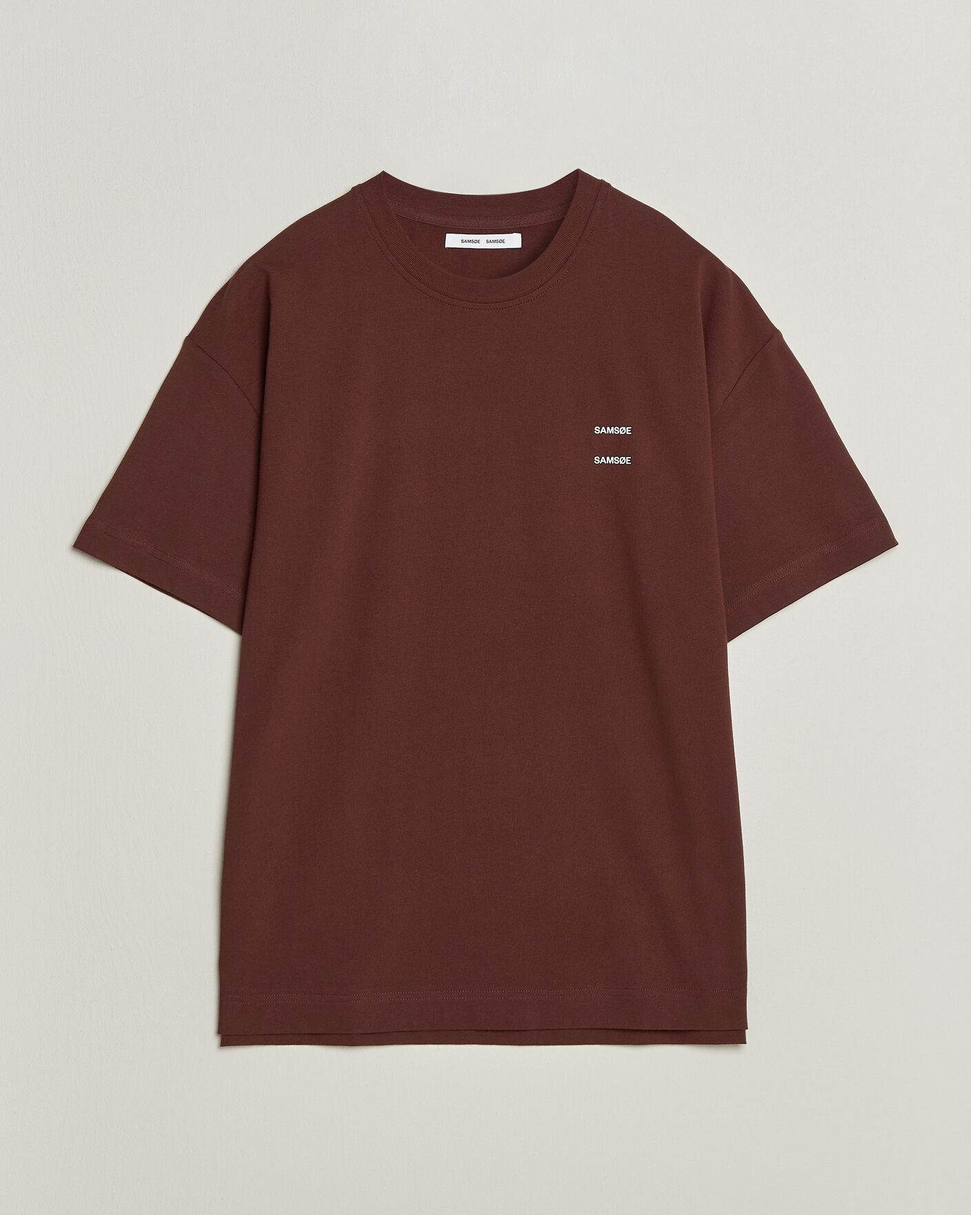 Hombres | Camisetas | Samsøe Samsøe | Joel Organic Cotton T-Shirt Bitter Chocolate