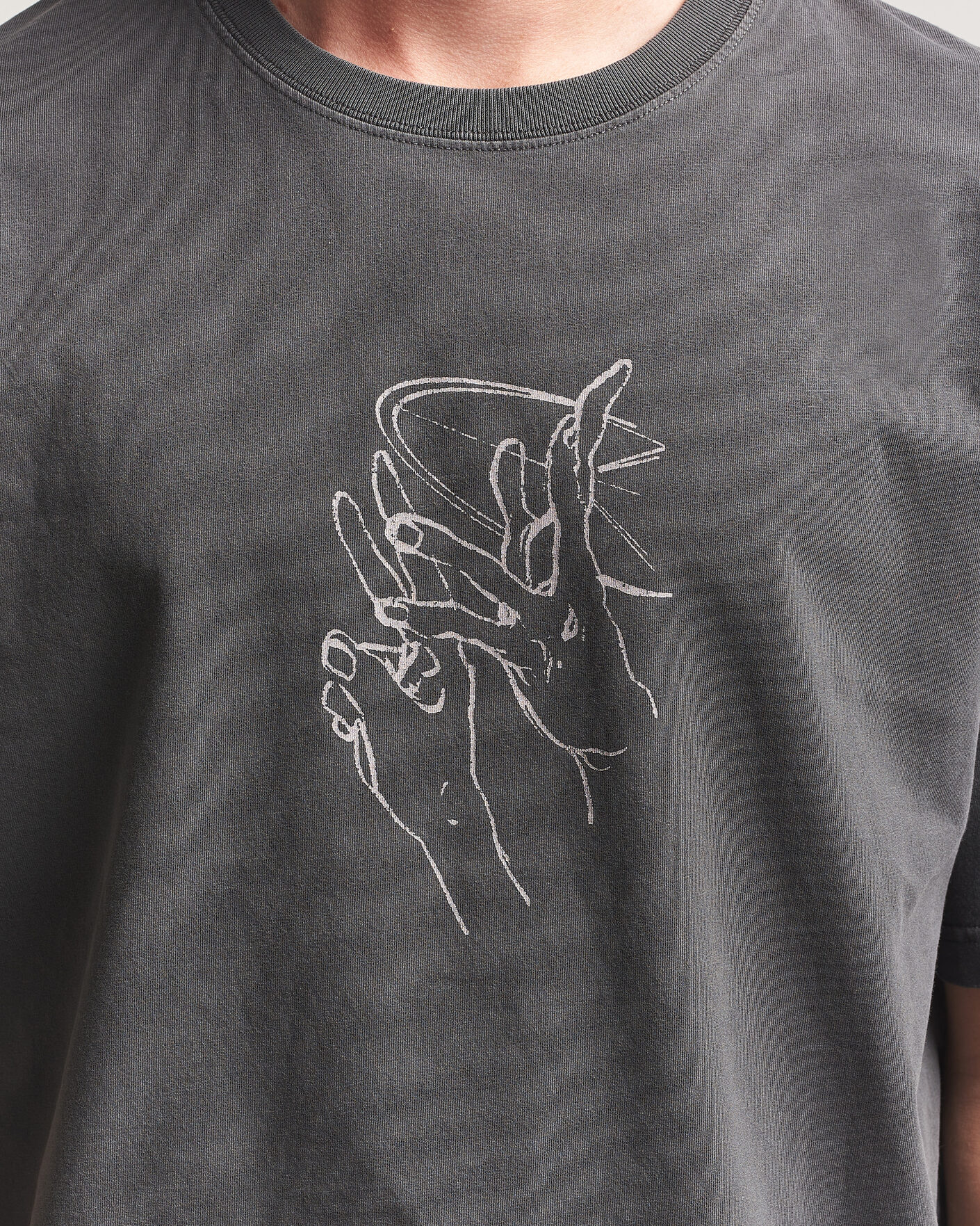 Hombres | Camisetas | Samsøe Samsøe | Giles Printed Crew Neck T-Shirt Black Lines