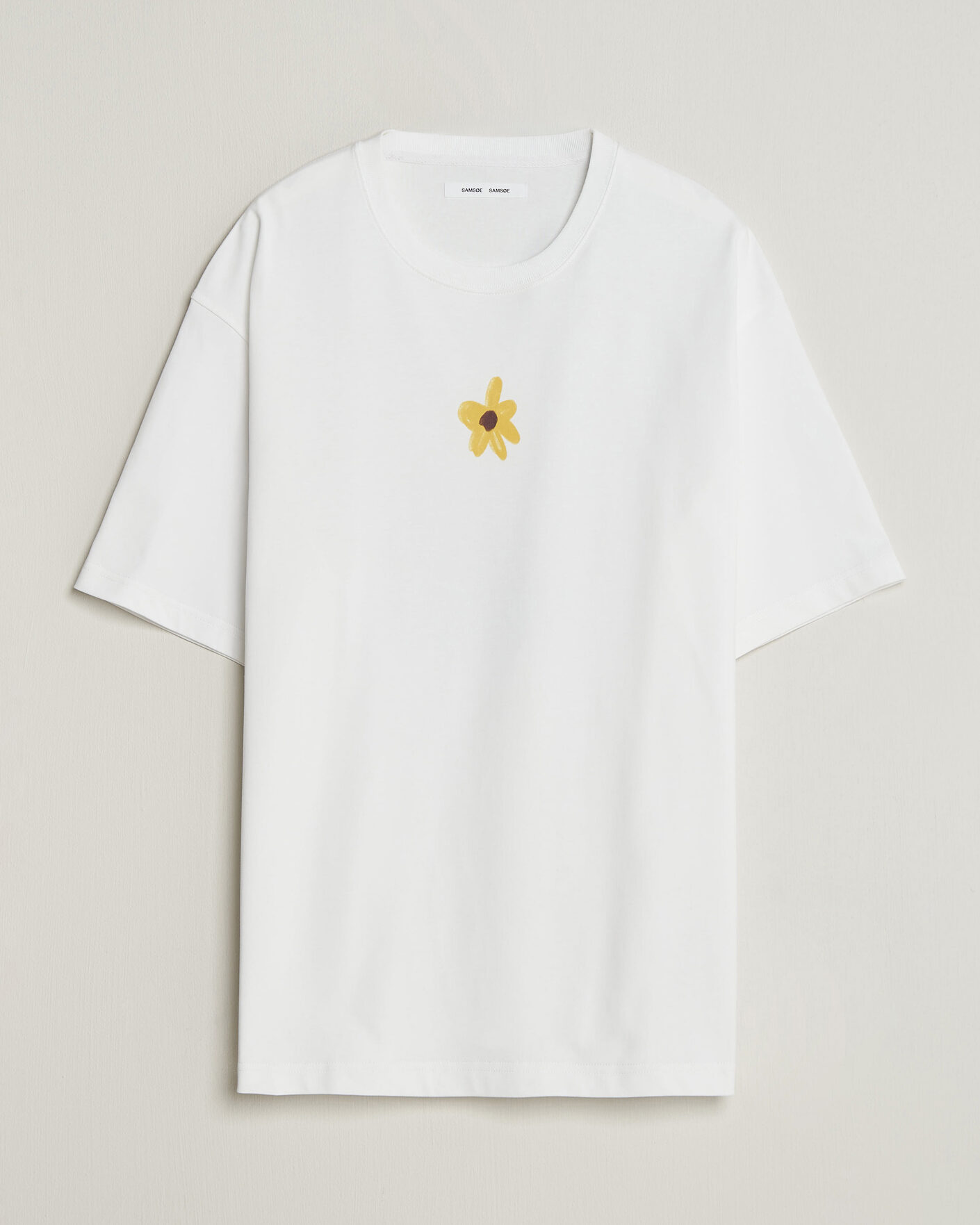 Hombres | Camisetas | Samsøe Samsøe | Giles Printed Crew Neck T-Shirt White Flowers