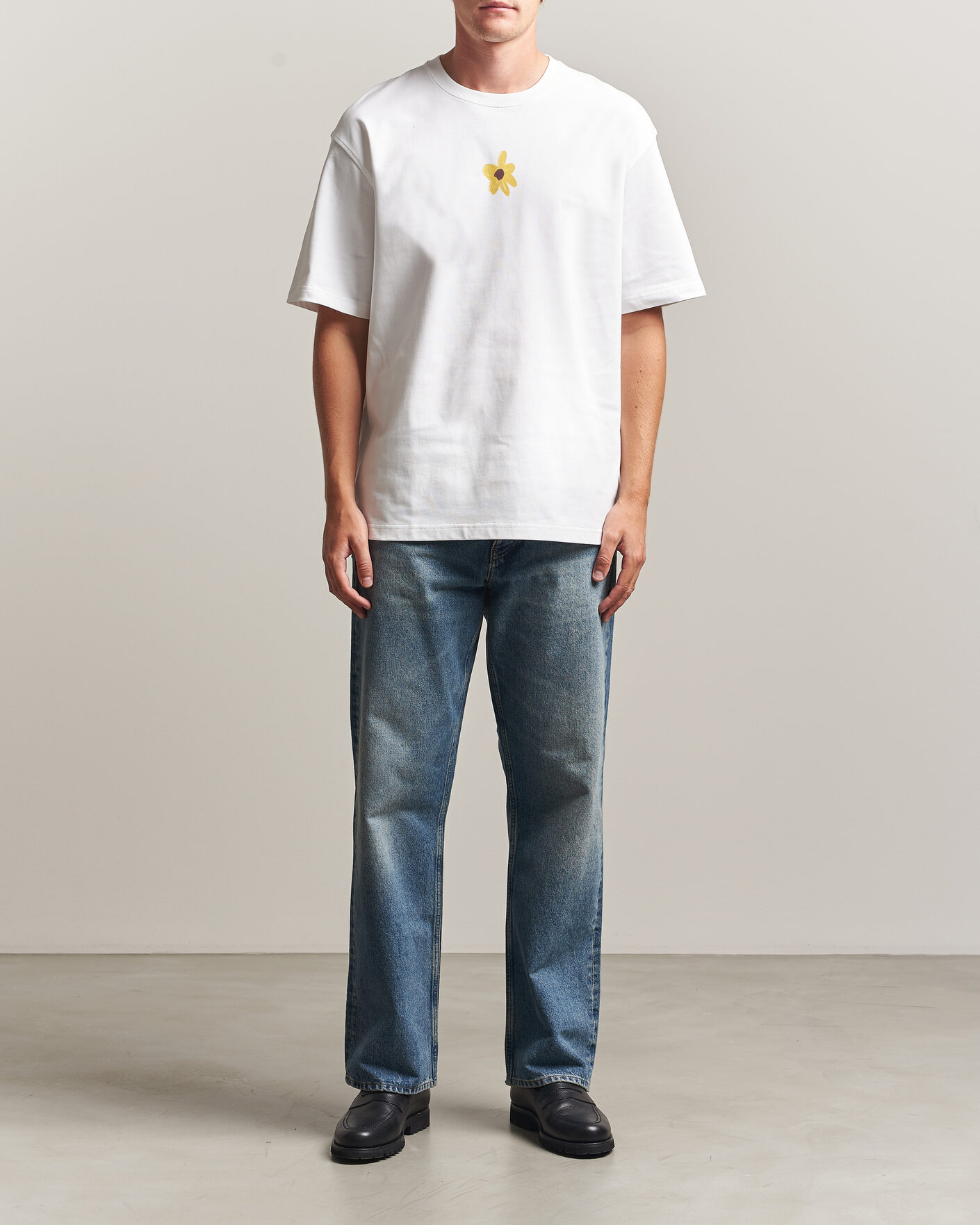 Hombres | Camisetas | Samsøe Samsøe | Giles Printed Crew Neck T-Shirt White Flowers
