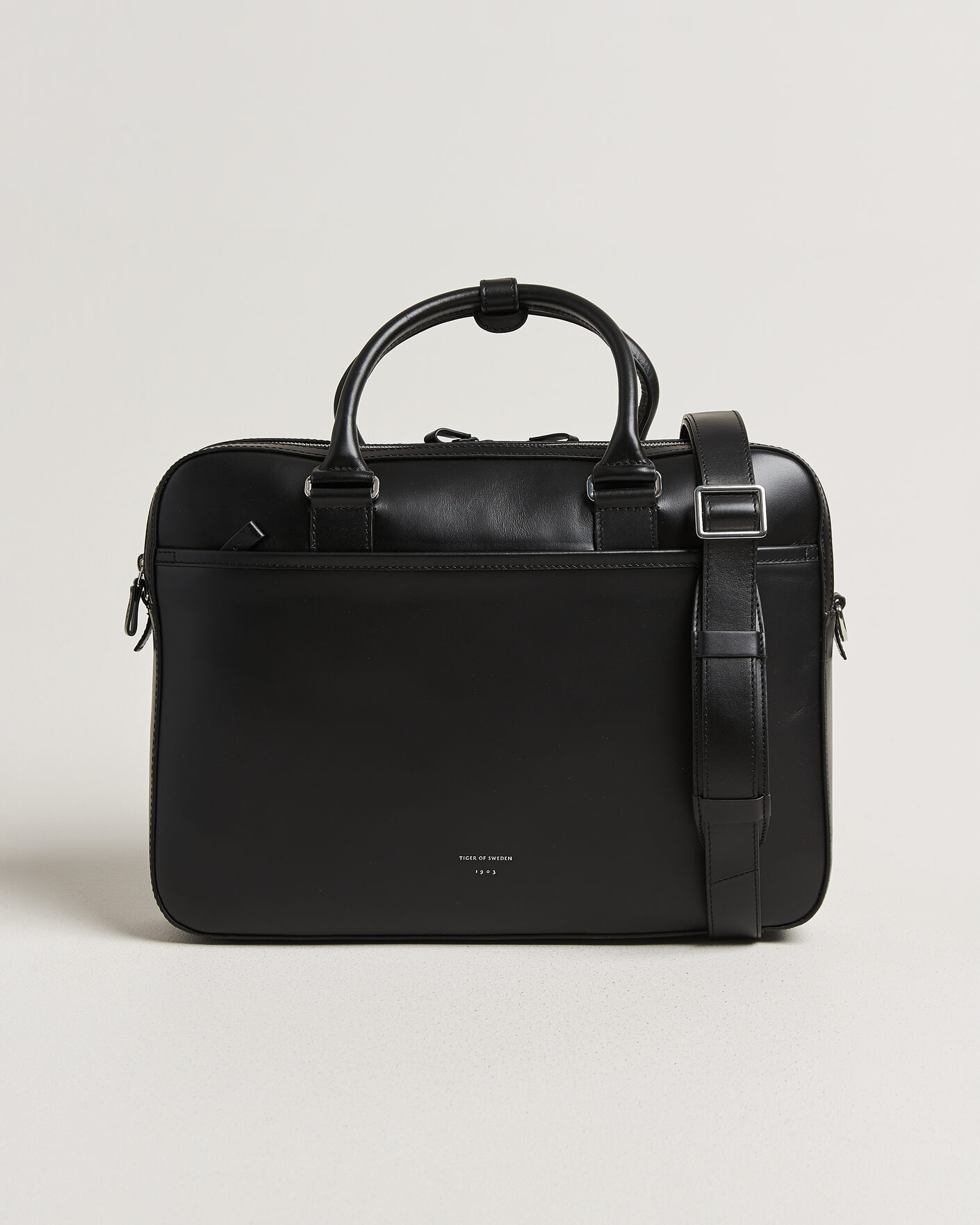 Hombres | Bolsos | Tiger of Sweden | Burin Smooth Leather Briefcase Black