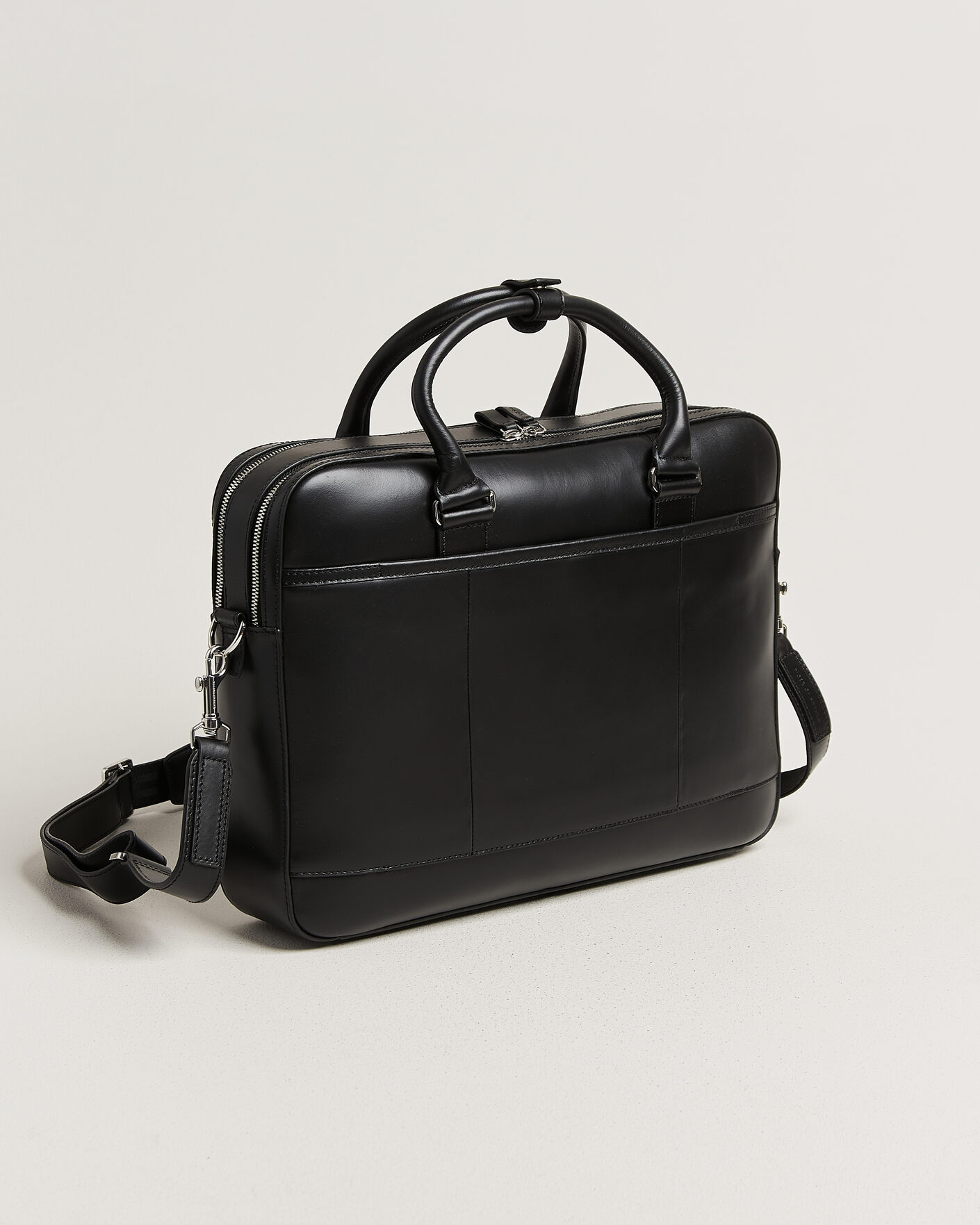 Hombres | Bolsos | Tiger of Sweden | Burin Smooth Leather Briefcase Black