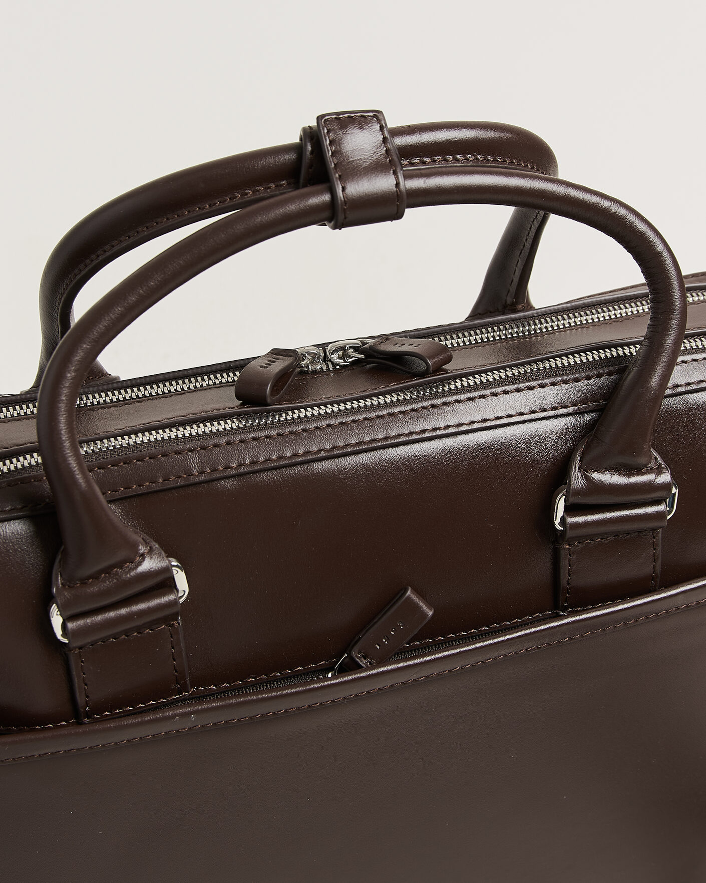Hombres | Bolsos | Tiger of Sweden | Burin Smooth Leather Briefcase Dark Brown