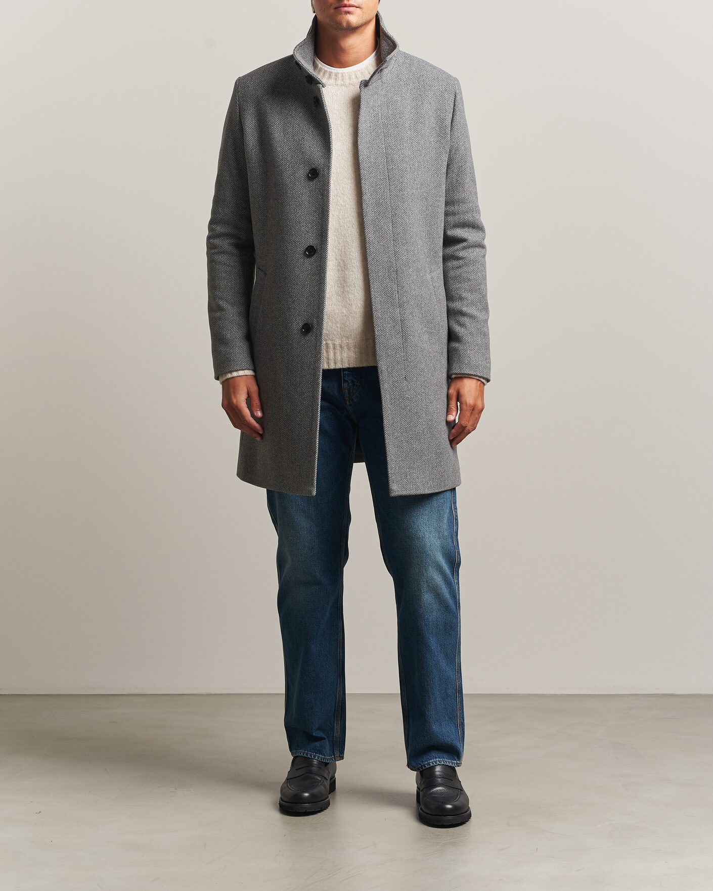 Hombres | Abrigos y chaquetas | Tiger of Sweden | Aleric Wool Herringbone Coat Fogy