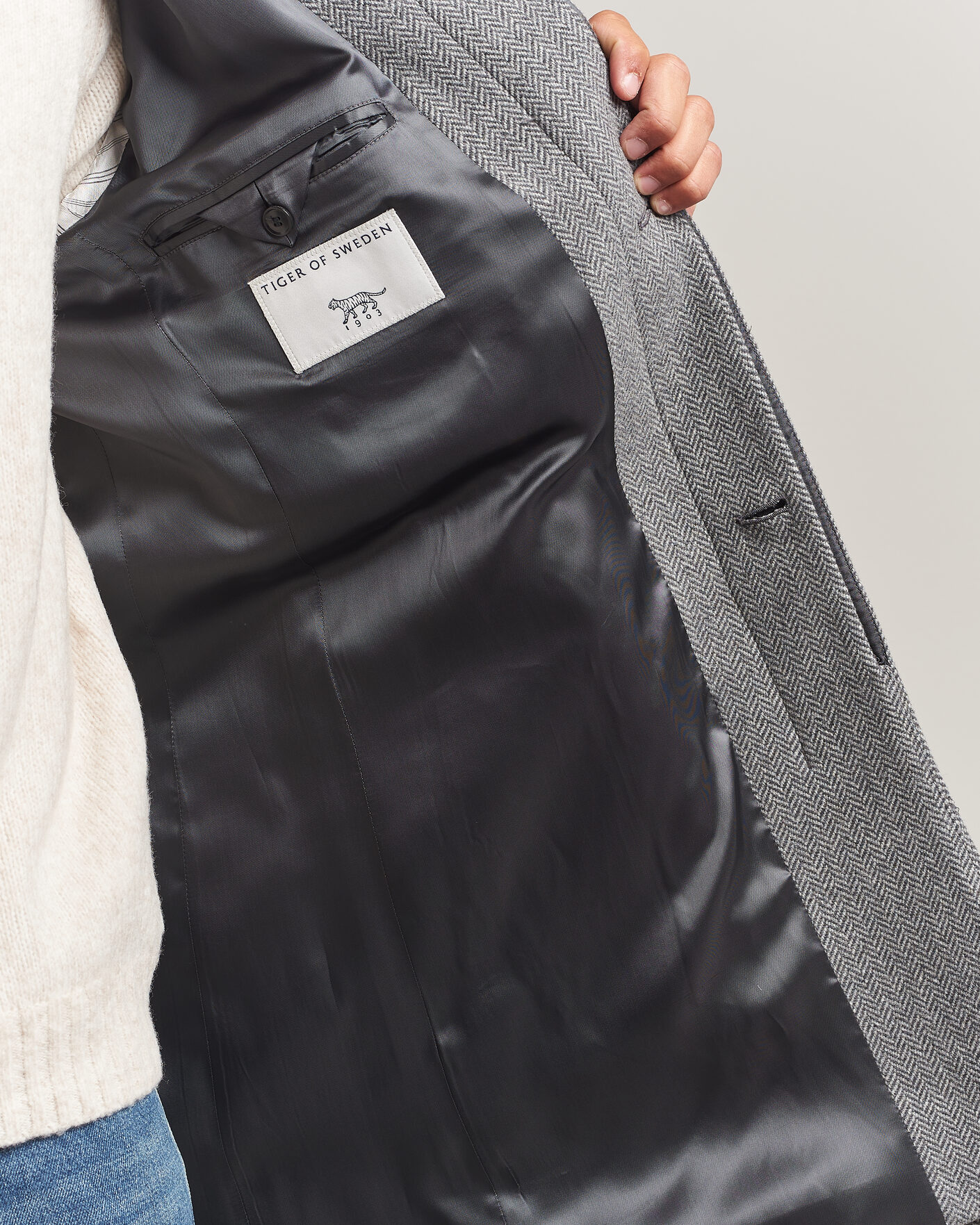 Hombres | Abrigos y chaquetas | Tiger of Sweden | Aleric Wool Herringbone Coat Fogy