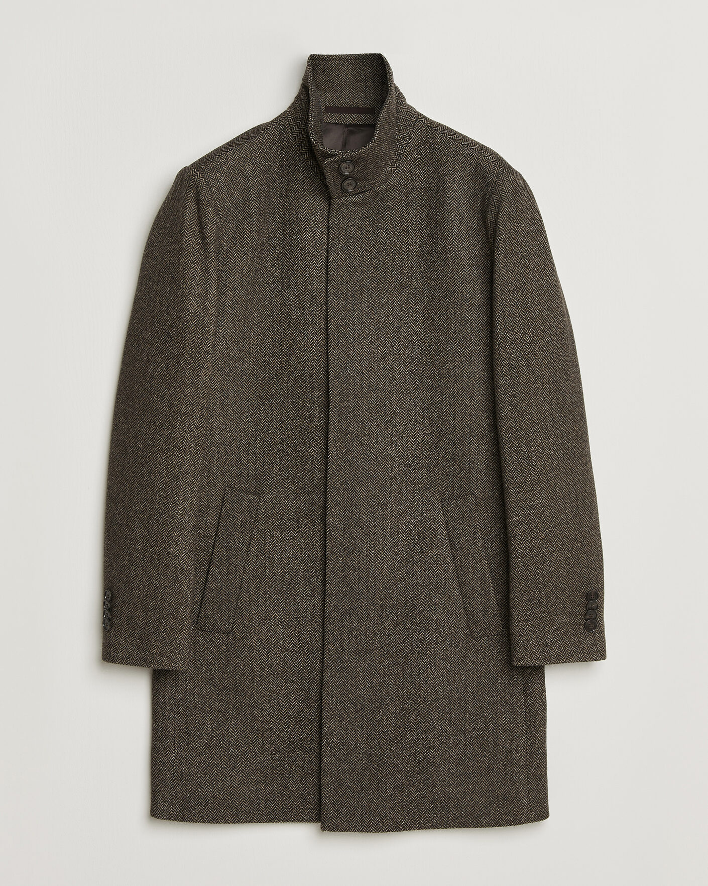 Hombres | Abrigos y chaquetas | Tiger of Sweden | Aleric Wool Herringbone Coat Brown