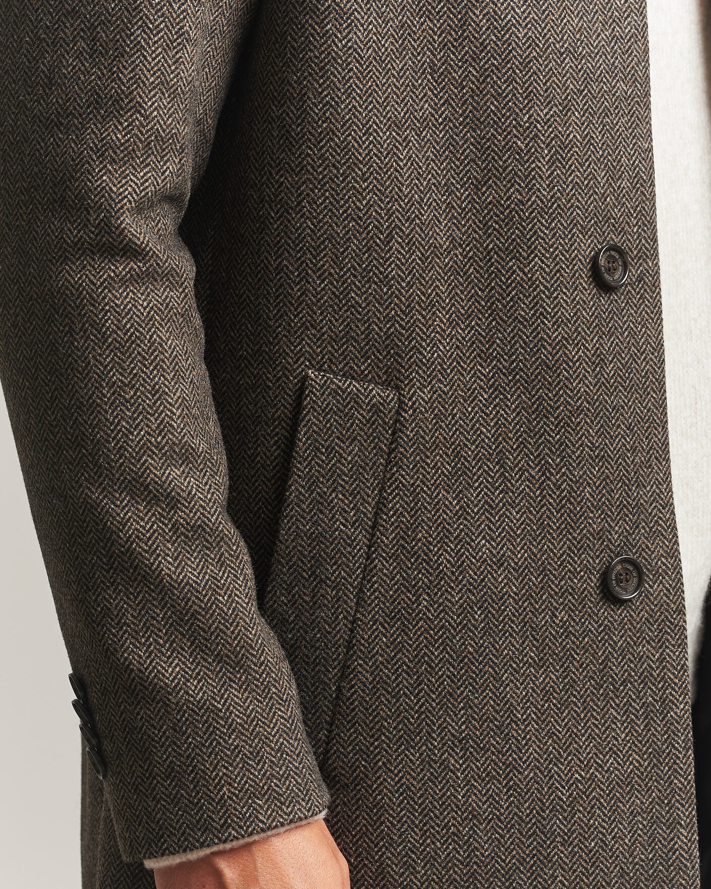 Hombres | Abrigos y chaquetas | Tiger of Sweden | Aleric Wool Herringbone Coat Brown