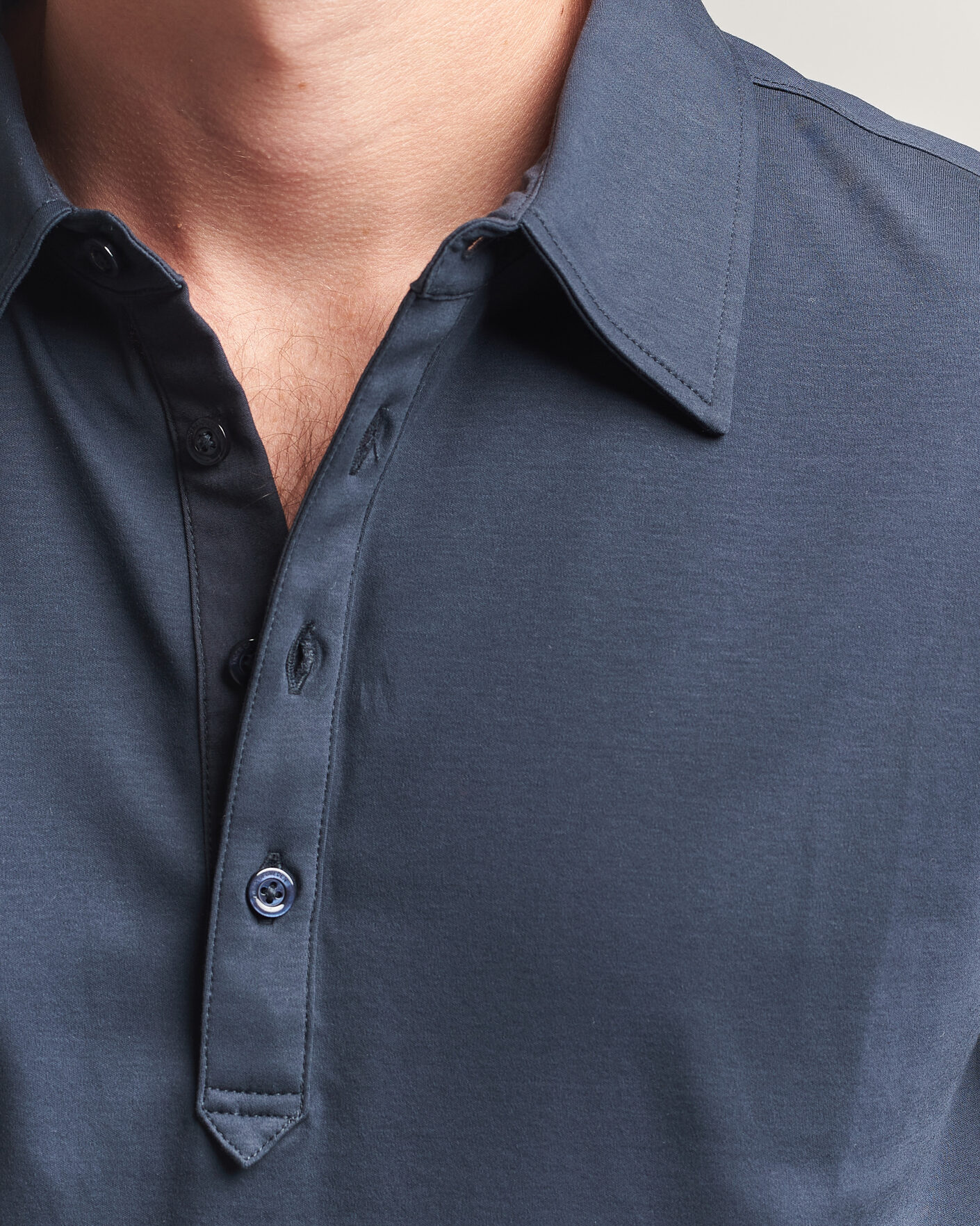 Hombres | Polos | Tiger of Sweden | Tanner Mercerized Cotton Polo Light Ink