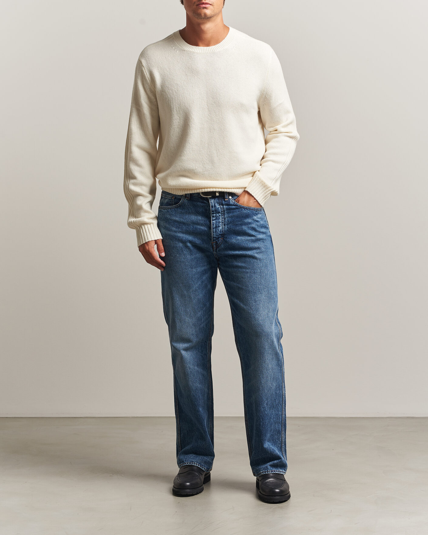 Hombres | Jerséis y prendas de punto | Tiger of Sweden | Wilfred Wool/Cashmere Sweater Porcelain Cream
