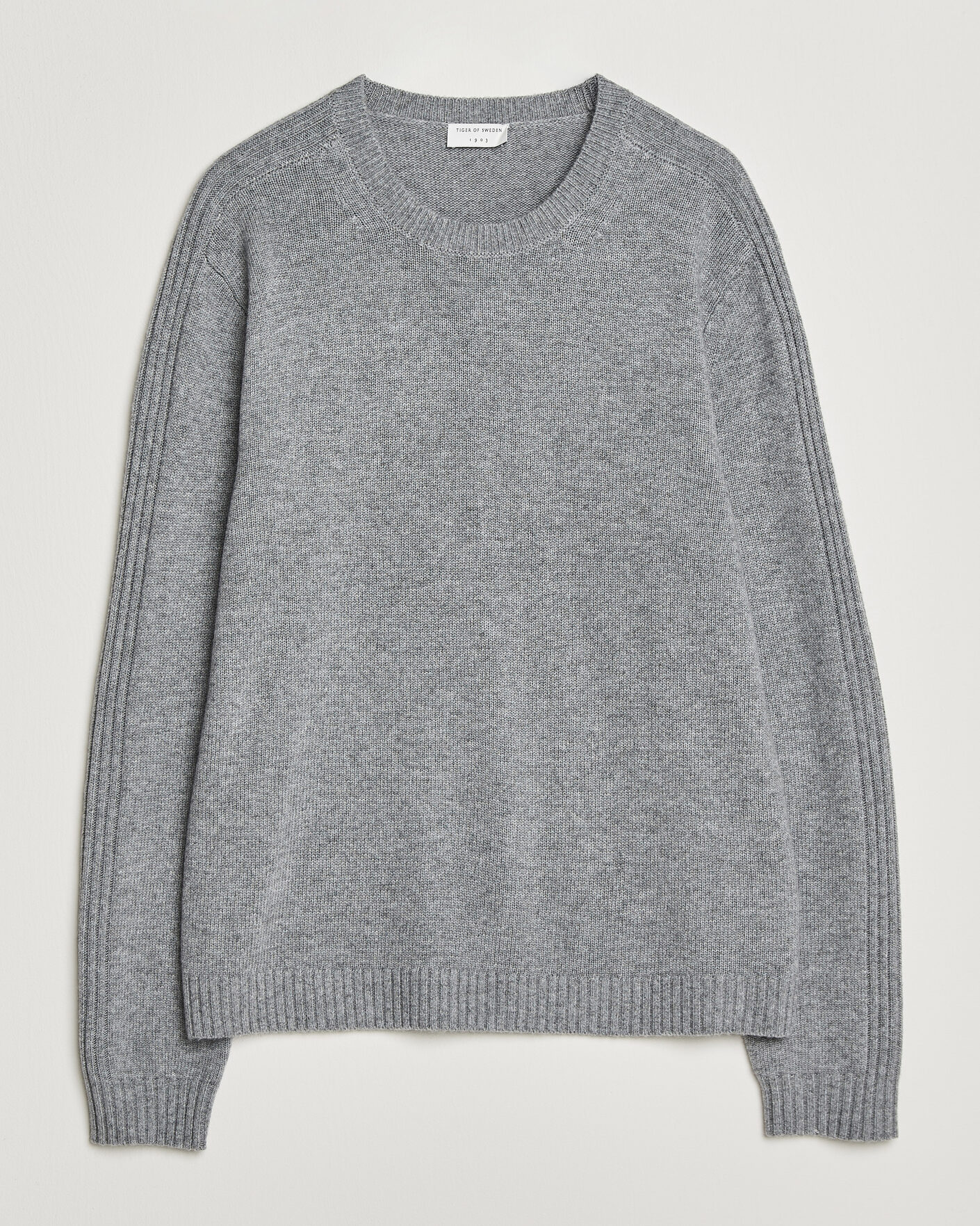 Hombres | Jerséis y prendas de punto | Tiger of Sweden | Wilfred Wool/Cashmere Sweater Light Grey Melange