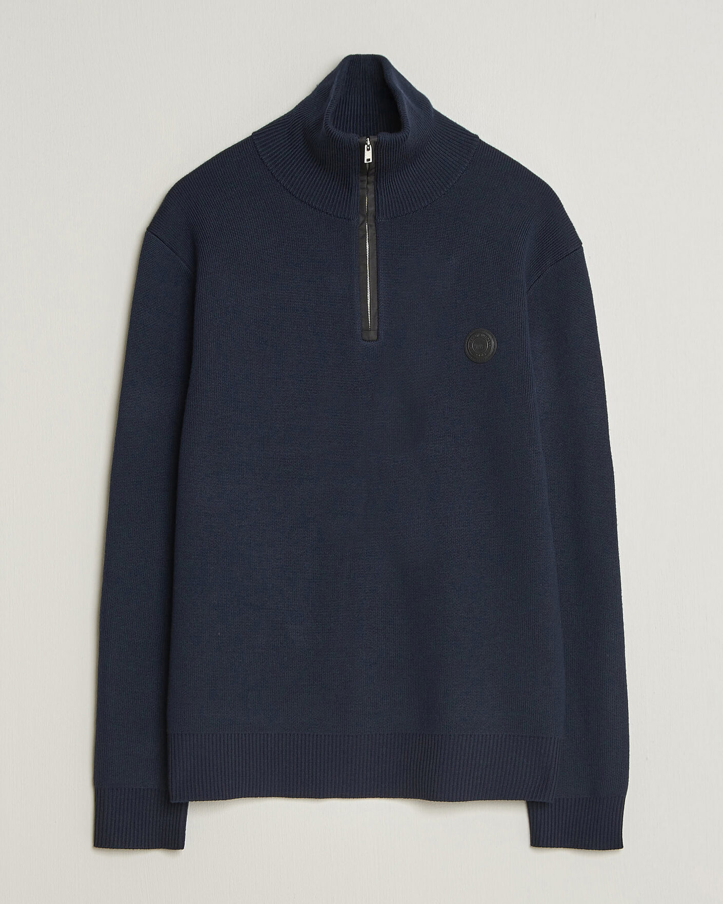 Hombres | Jerséis y prendas de punto | Tiger of Sweden | Hamish Wool Heavy Knitted Half Zip Night Grape