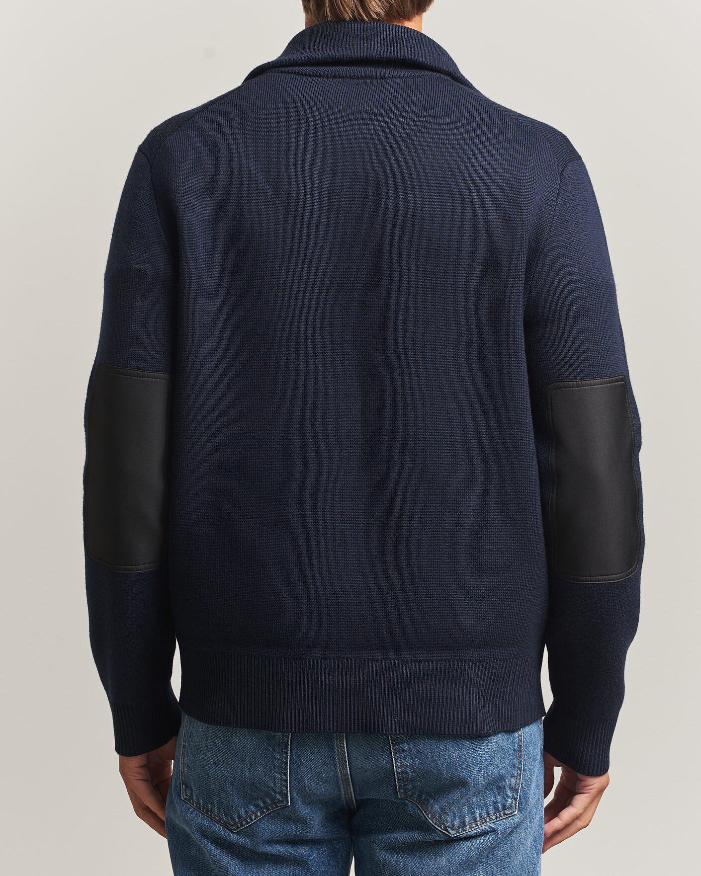 Hombres | Jerséis y prendas de punto | Tiger of Sweden | Hamish Wool Heavy Knitted Half Zip Night Grape