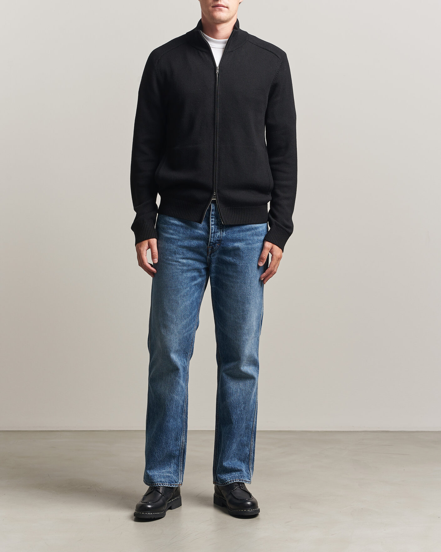 Hombres | Jerséis y prendas de punto | Tiger of Sweden | Cassian Wool Full Zip Black