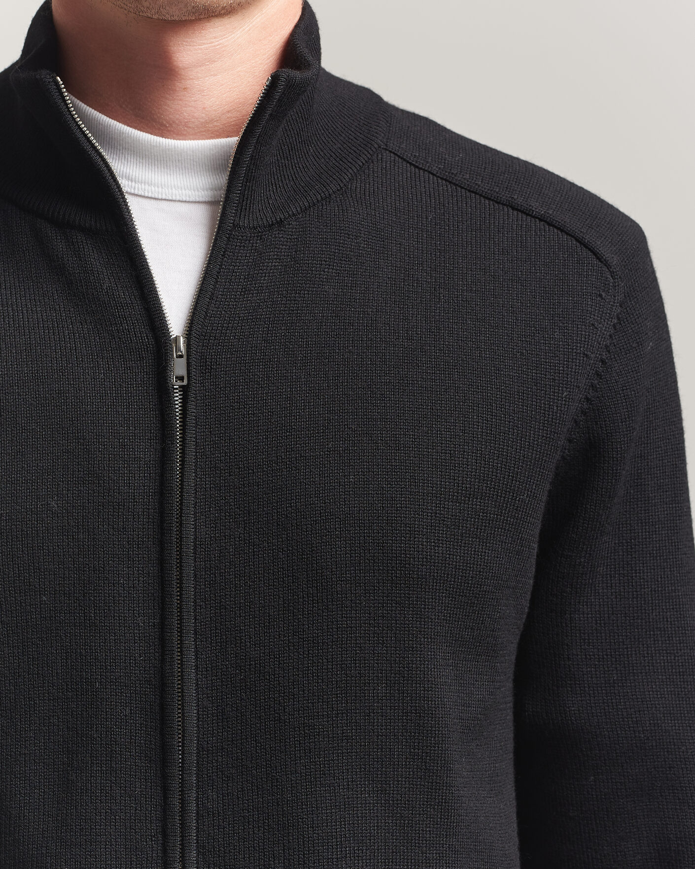 Hombres | Jerséis y prendas de punto | Tiger of Sweden | Cassian Wool Full Zip Black