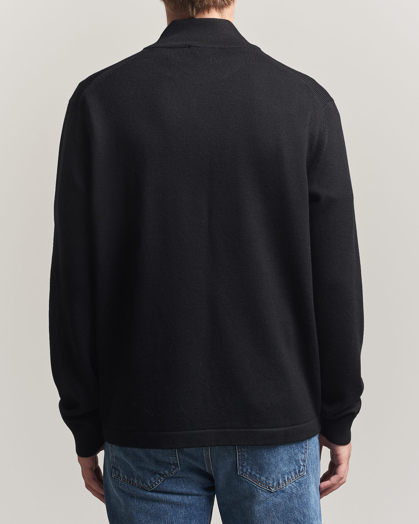Hombres | Jerséis y prendas de punto | Tiger of Sweden | Travis Wool Half Zip Black