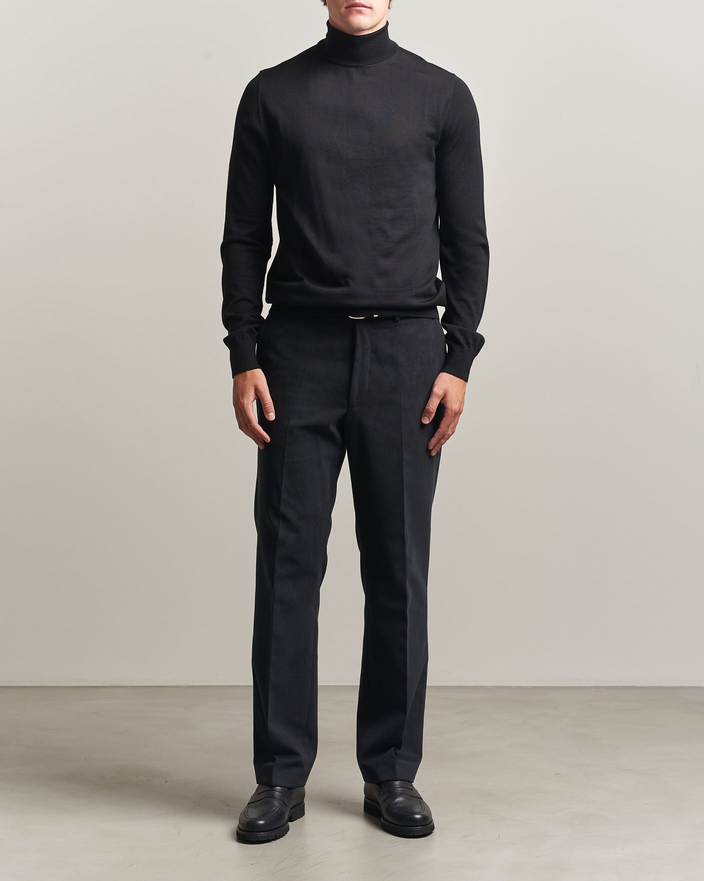 Hombres | Jerséis y prendas de punto | Tiger of Sweden | Nevile Extra Fine Merino Polo Black