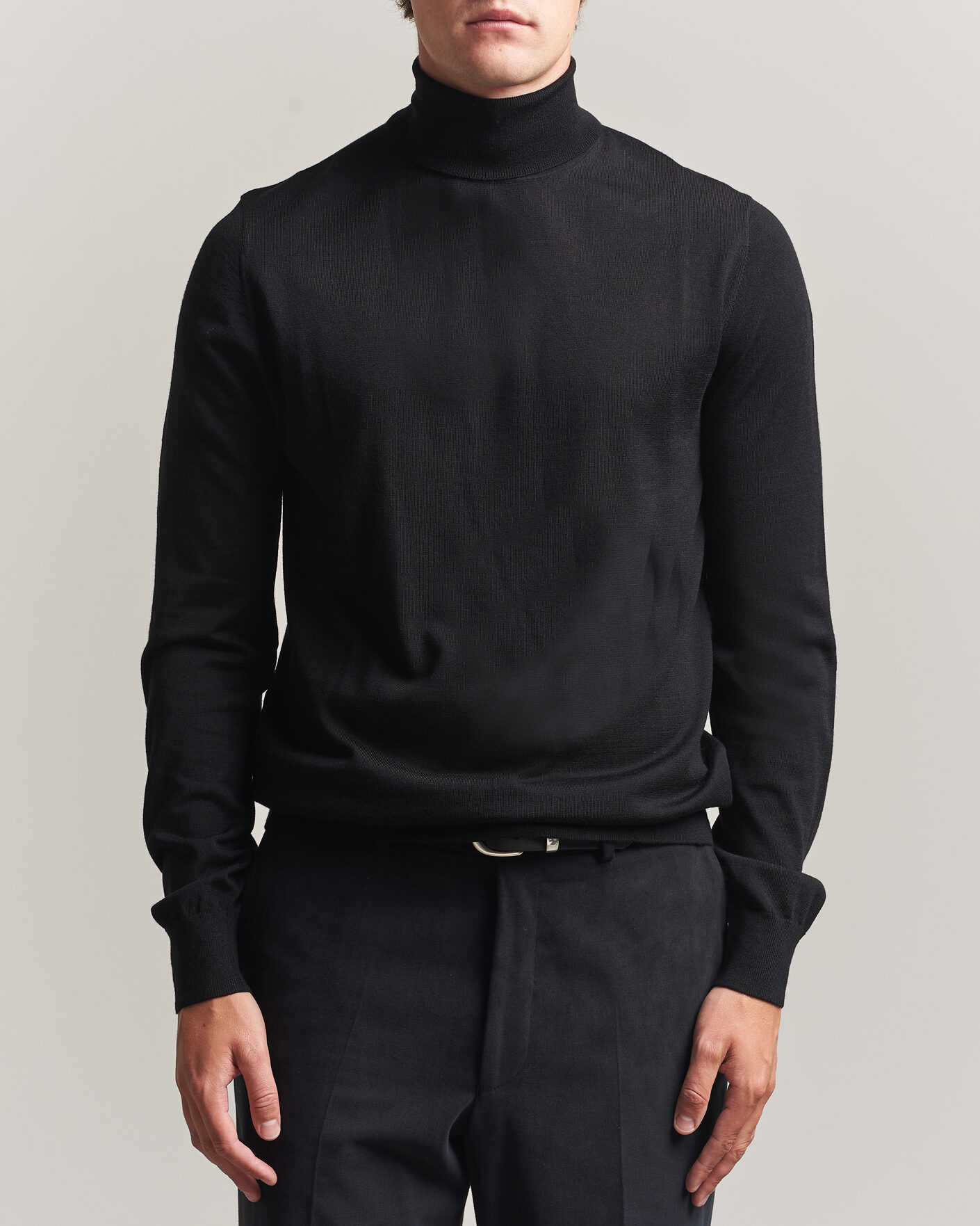 Hombres | Jerséis y prendas de punto | Tiger of Sweden | Nevile Extra Fine Merino Polo Black