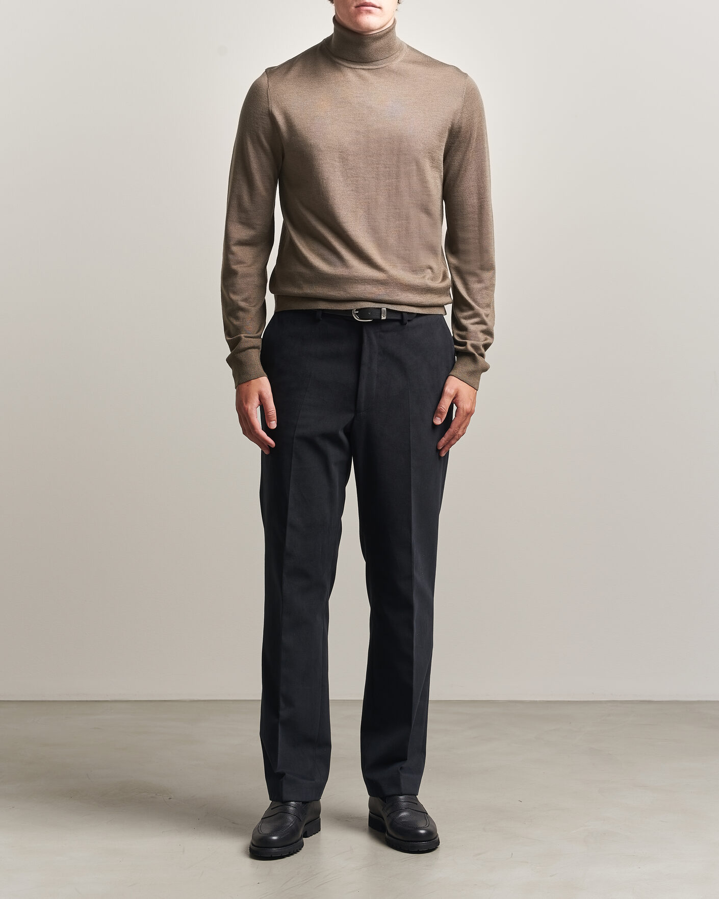 Hombres | Jerséis y prendas de punto | Tiger of Sweden | Nevile Extra Fine Merino Polo Aged Timber