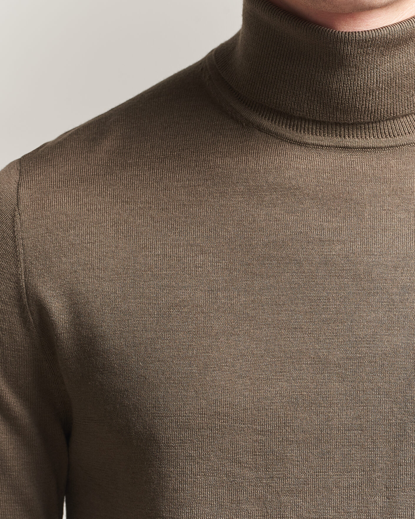 Hombres | Jerséis y prendas de punto | Tiger of Sweden | Nevile Extra Fine Merino Polo Aged Timber