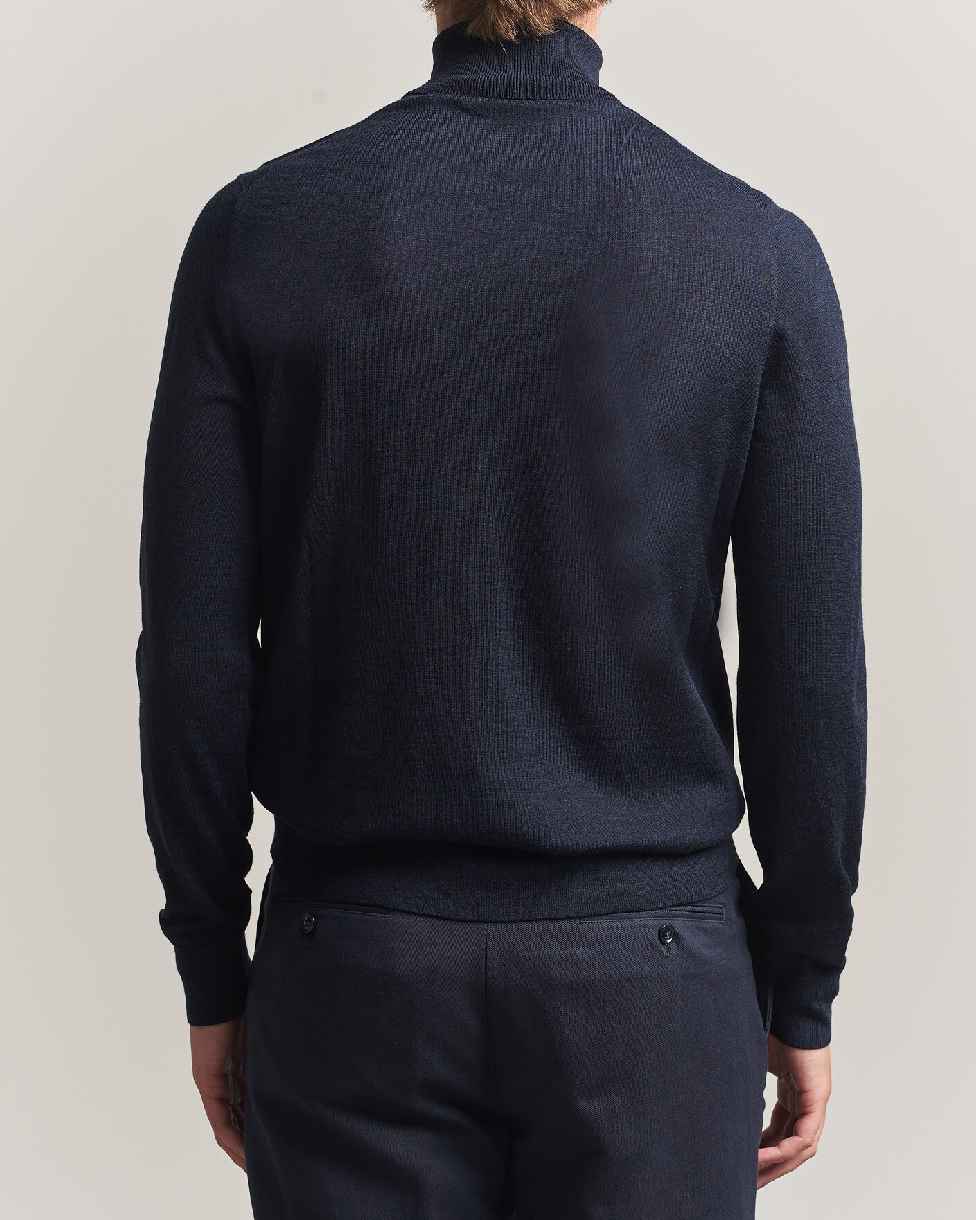 Hombres | Jerséis y prendas de punto | Tiger of Sweden | Nevile Extra Fine Merino Polo Light Ink