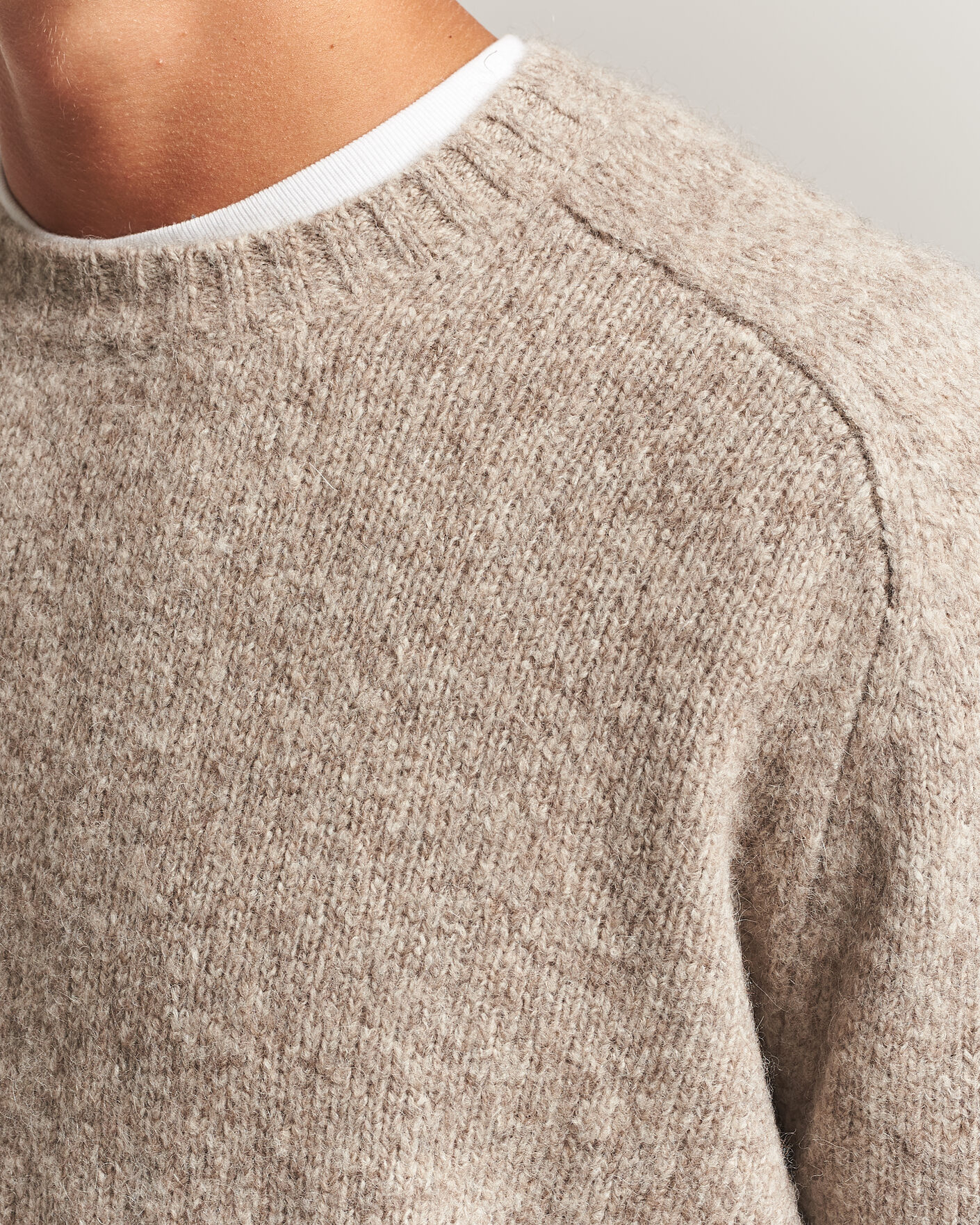 Hombres | Jerséis y prendas de punto | Tiger of Sweden | Adryan Yak/Alpaca Knitted Sweater Stone Melange