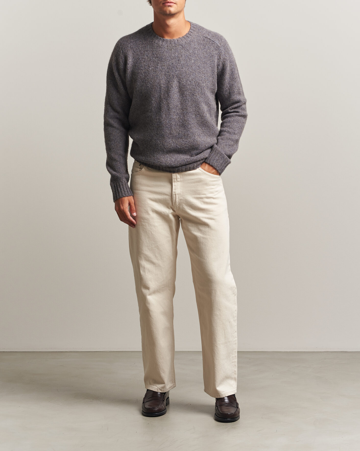 Hombres | Jerséis y prendas de punto | Tiger of Sweden | Adryan Yak/Alpaca Knitted Sweater Grey Melange