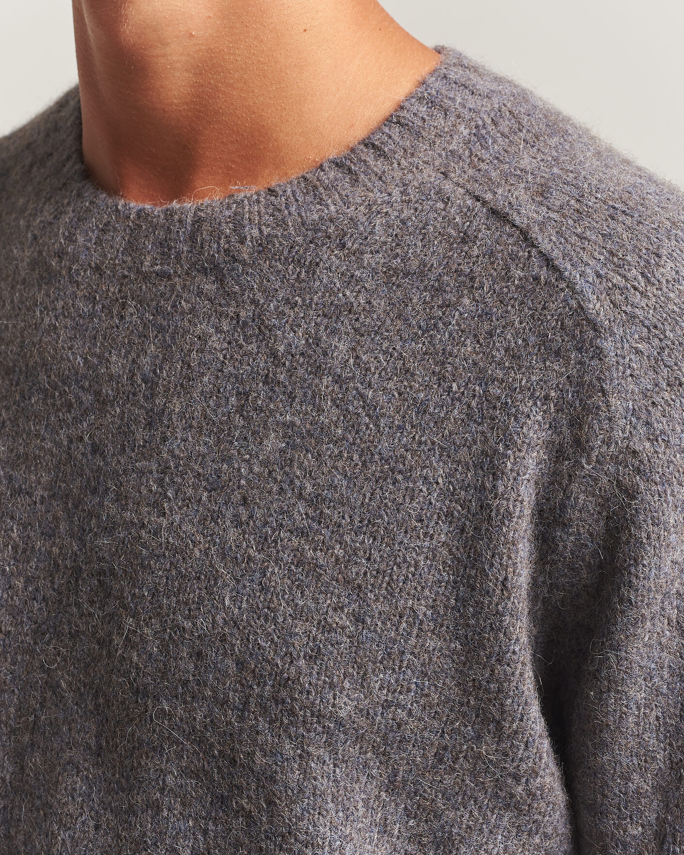 Hombres | Jerséis y prendas de punto | Tiger of Sweden | Adryan Yak/Alpaca Knitted Sweater Grey Melange
