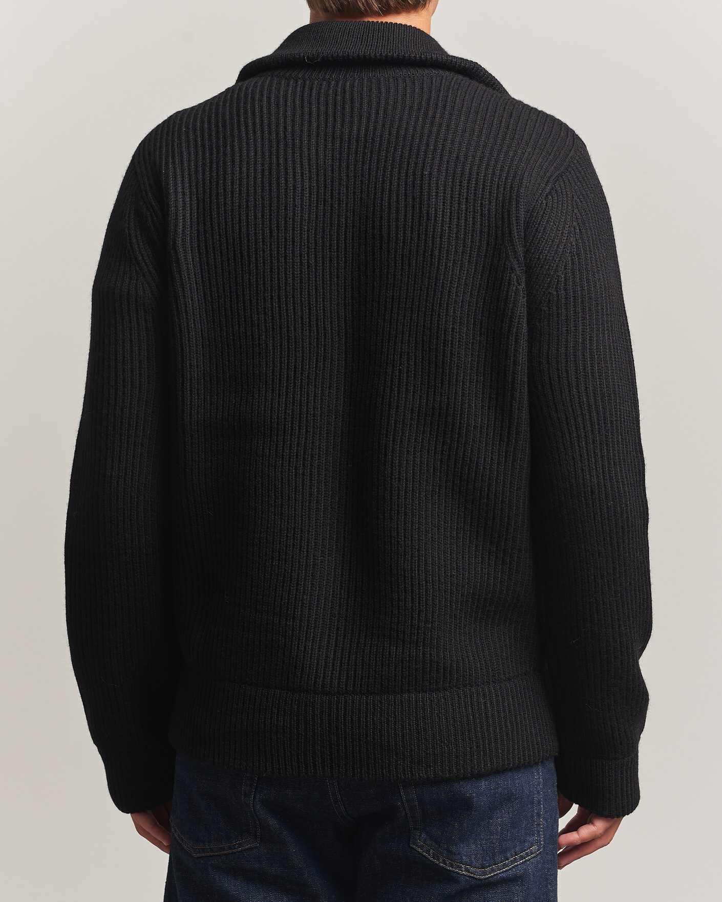 Hombres | Jerséis y prendas de punto | Tiger of Sweden | Niall Wool Heavy Knitted Full Zip Black