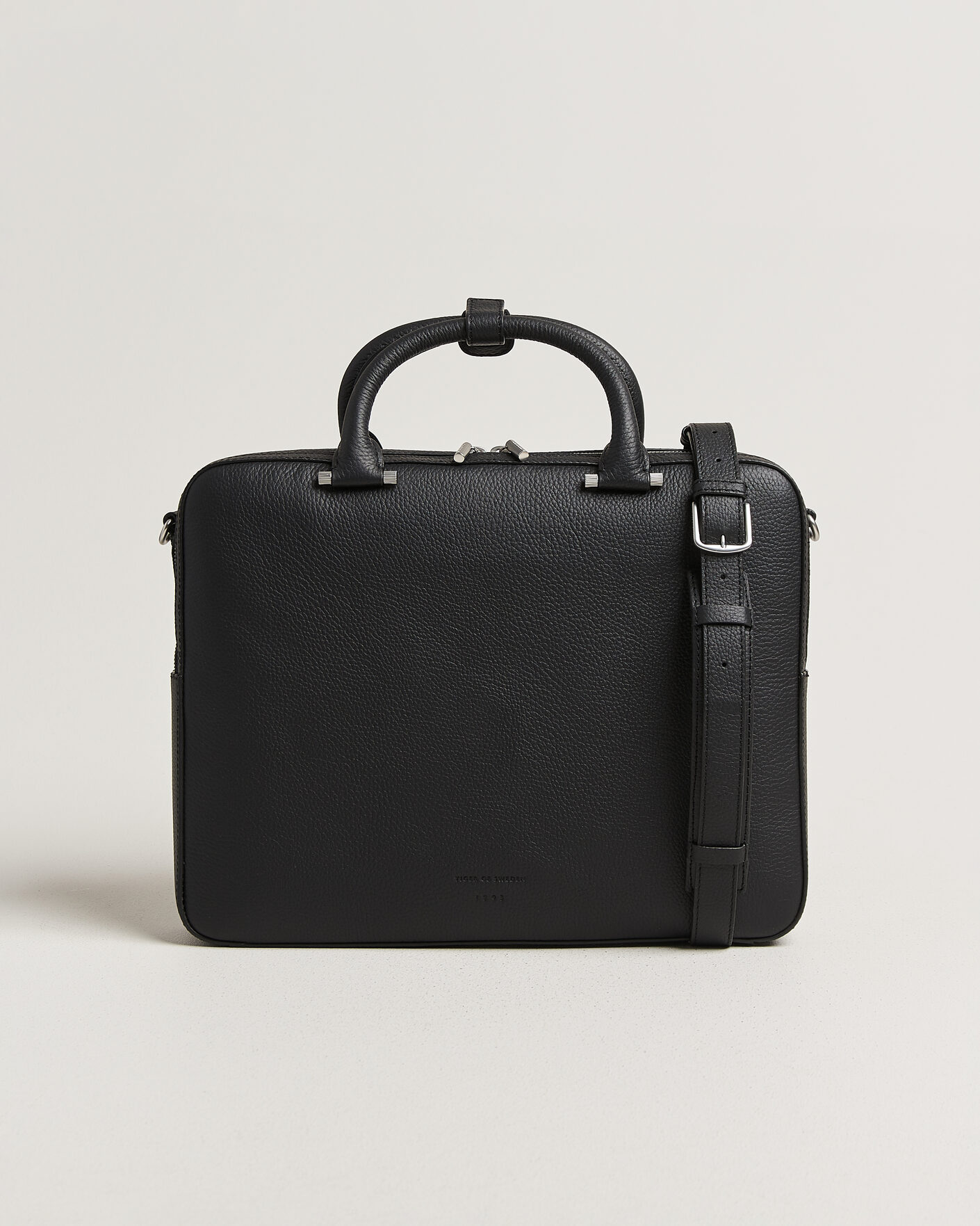 Hombres | Bolsos | Tiger of Sweden | Valise Grained Leather Briefcase Black