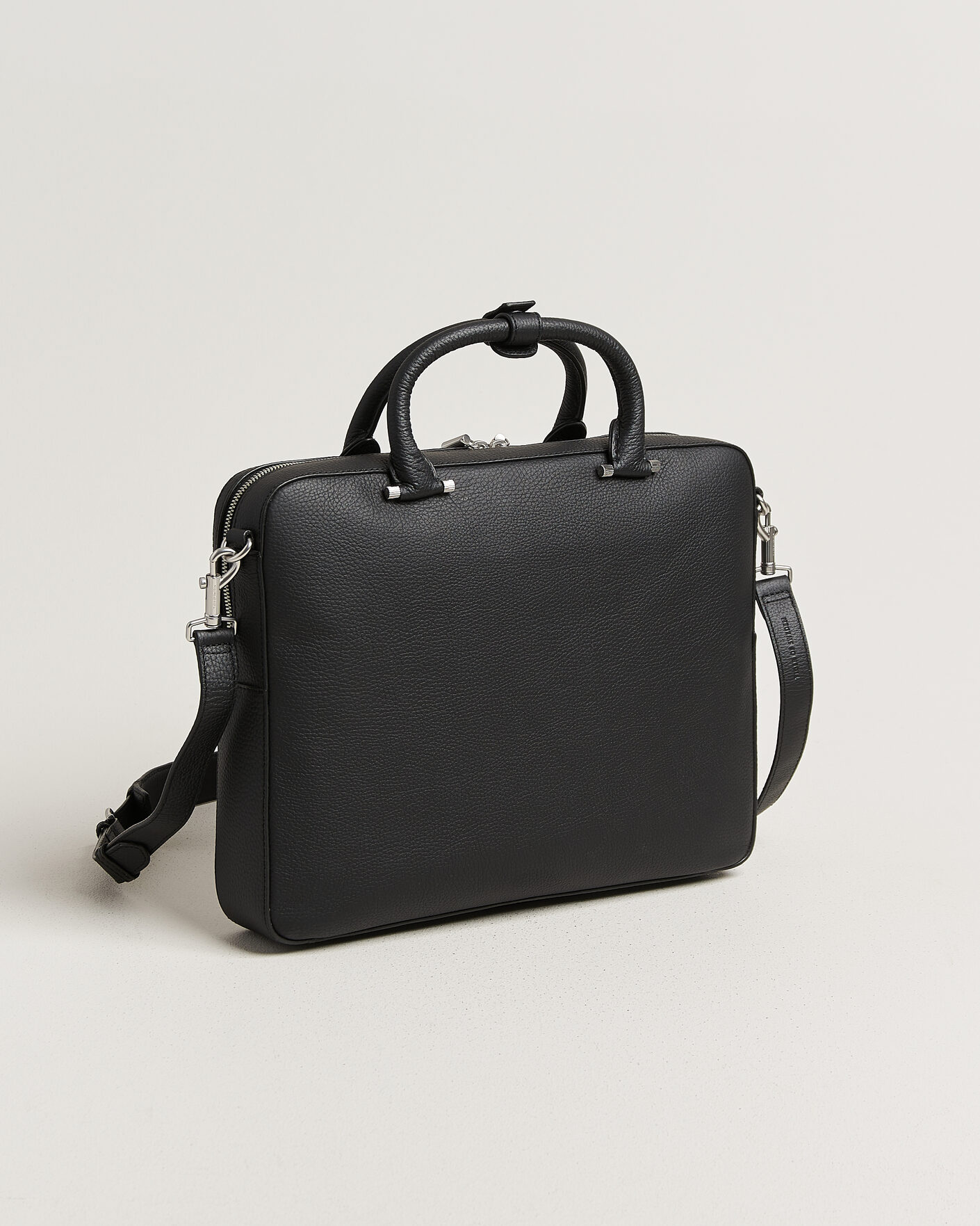 Hombres | Bolsos | Tiger of Sweden | Valise Grained Leather Briefcase Black
