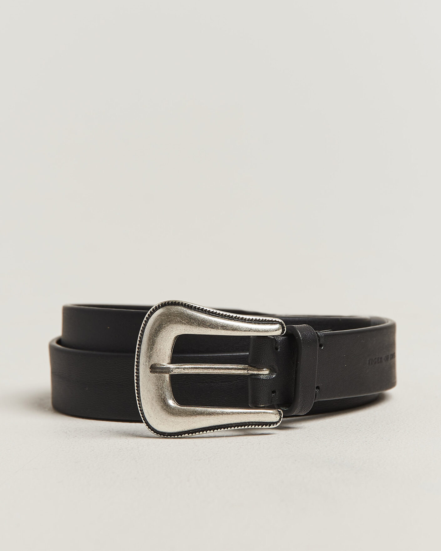 Hombres | Cinturones | Tiger of Sweden | Ecus Leather Western Belt Black