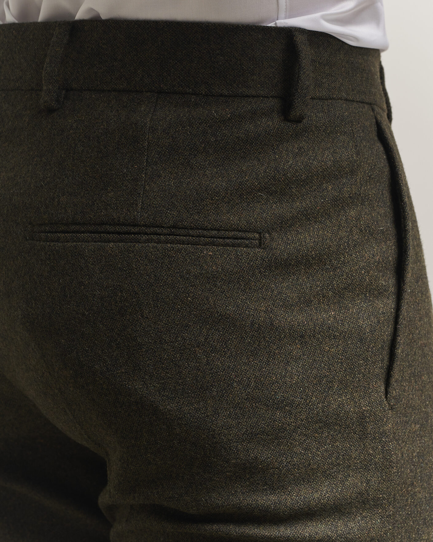 Hombres | Pantalones | Tiger of Sweden | Tenuta Wool Flannel Suit Trousers Muted Canopy
