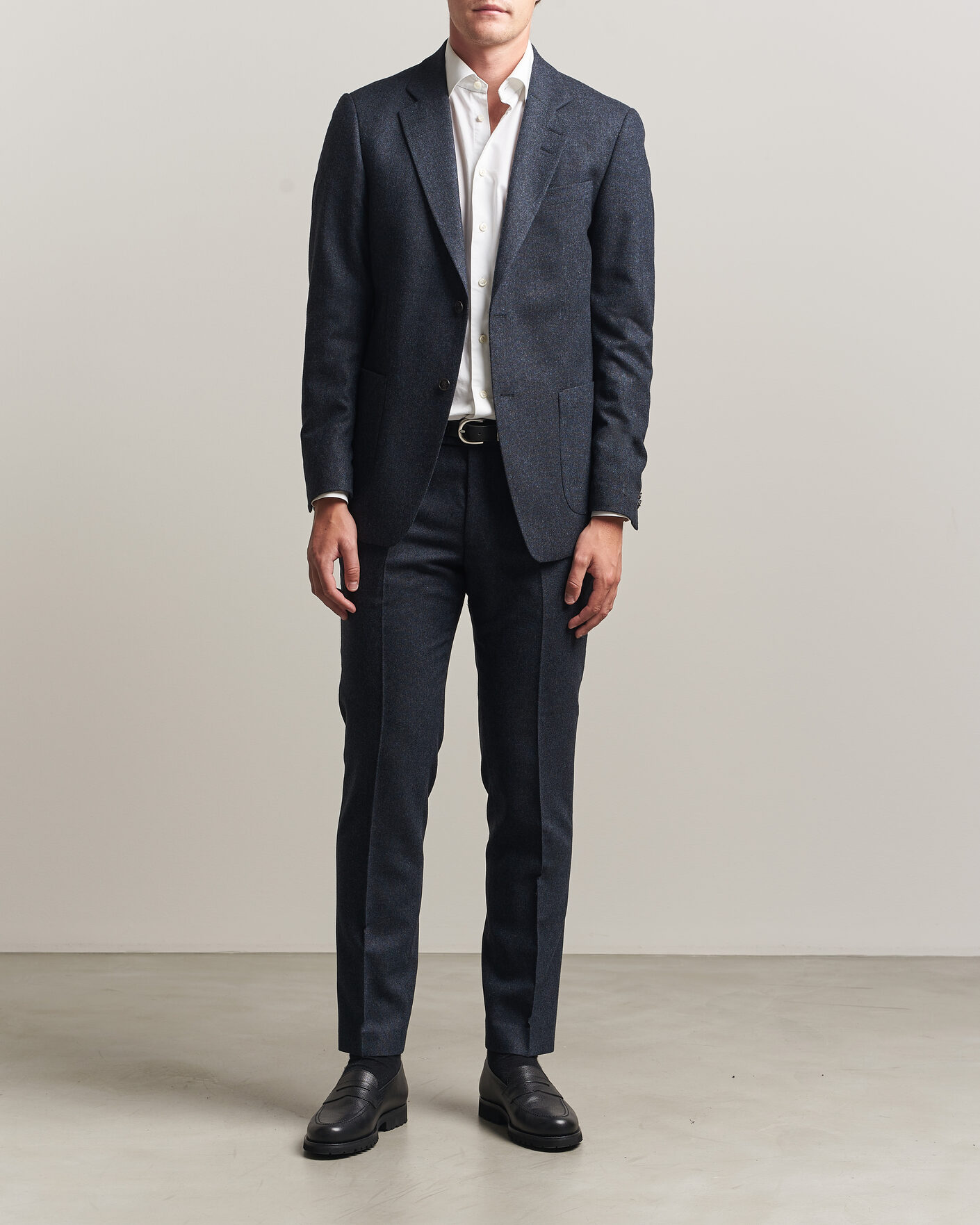 Hombres | Pantalones | Tiger of Sweden | Tenuta Wool Flannel Suit Trousers Midnight Blue