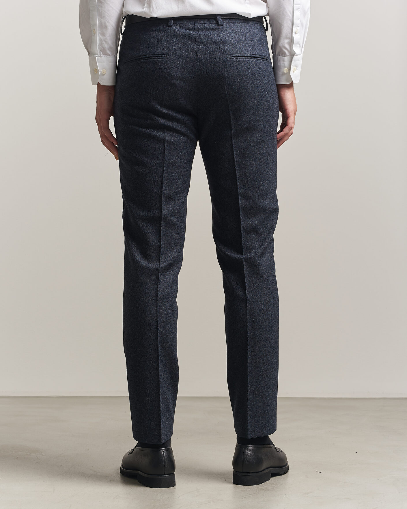 Hombres | Pantalones | Tiger of Sweden | Tenuta Wool Flannel Suit Trousers Midnight Blue