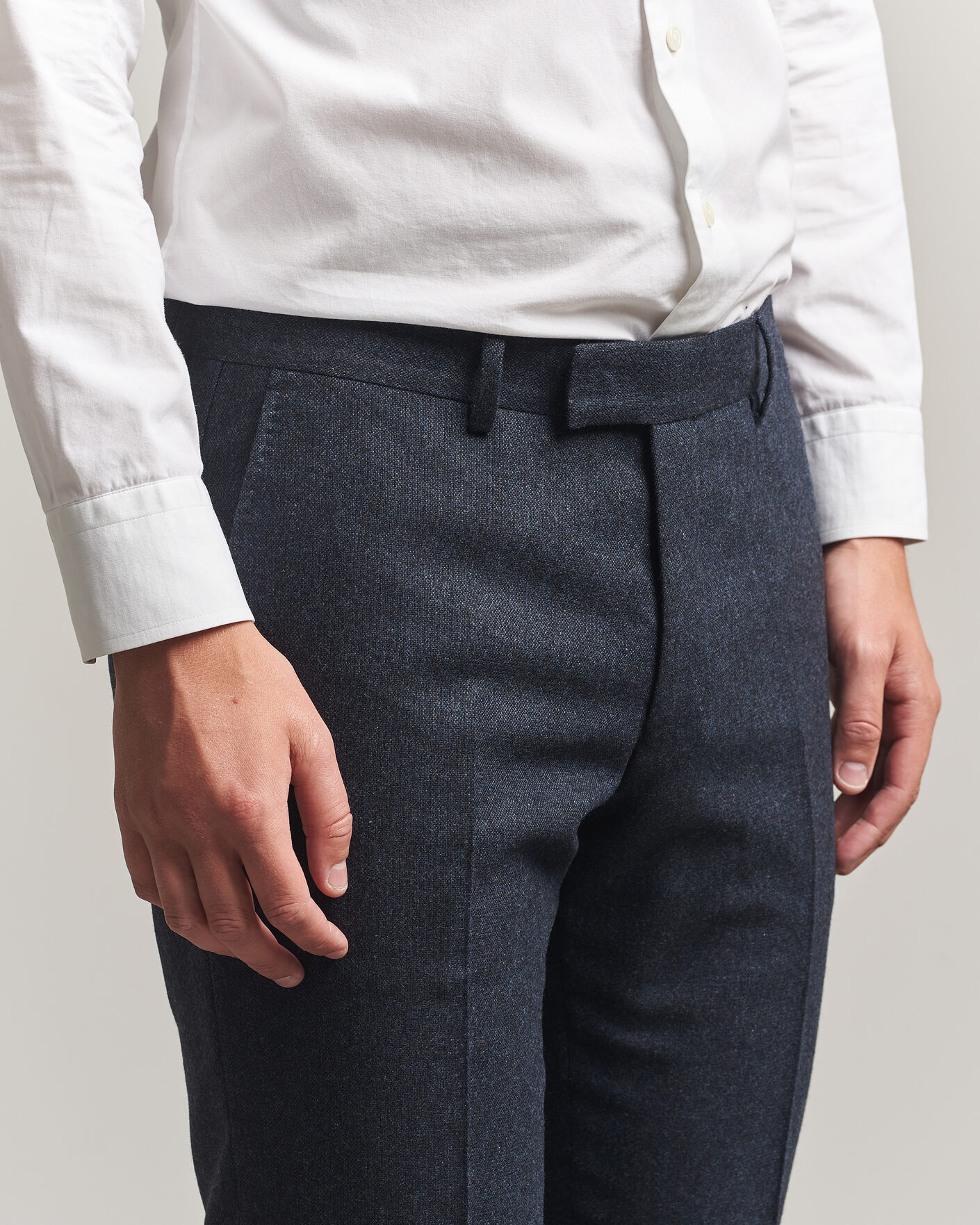 Hombres | Pantalones | Tiger of Sweden | Tenuta Wool Flannel Suit Trousers Midnight Blue