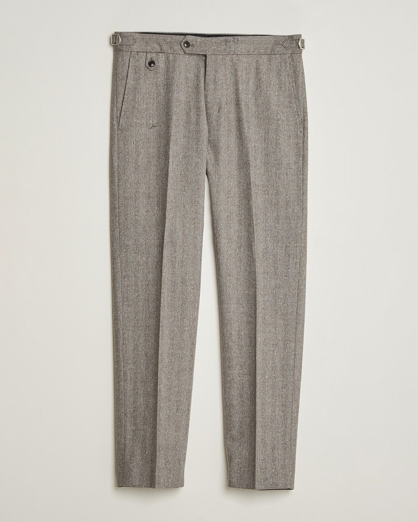 Hombres | Pantalones | Tiger of Sweden | Tense Wool Donegal Suit Trousers Dark Stone