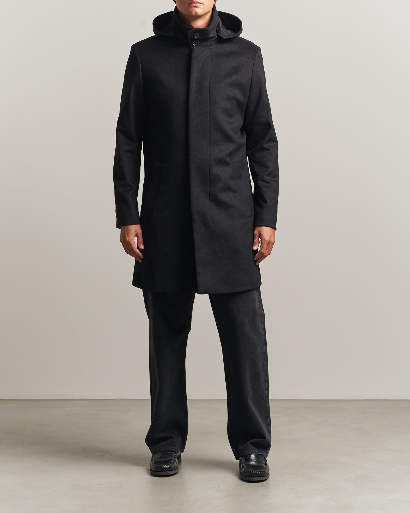 Hombres | Abrigos y chaquetas | Tiger of Sweden | Aleric Wool/Cashmere Hooded Coat Black