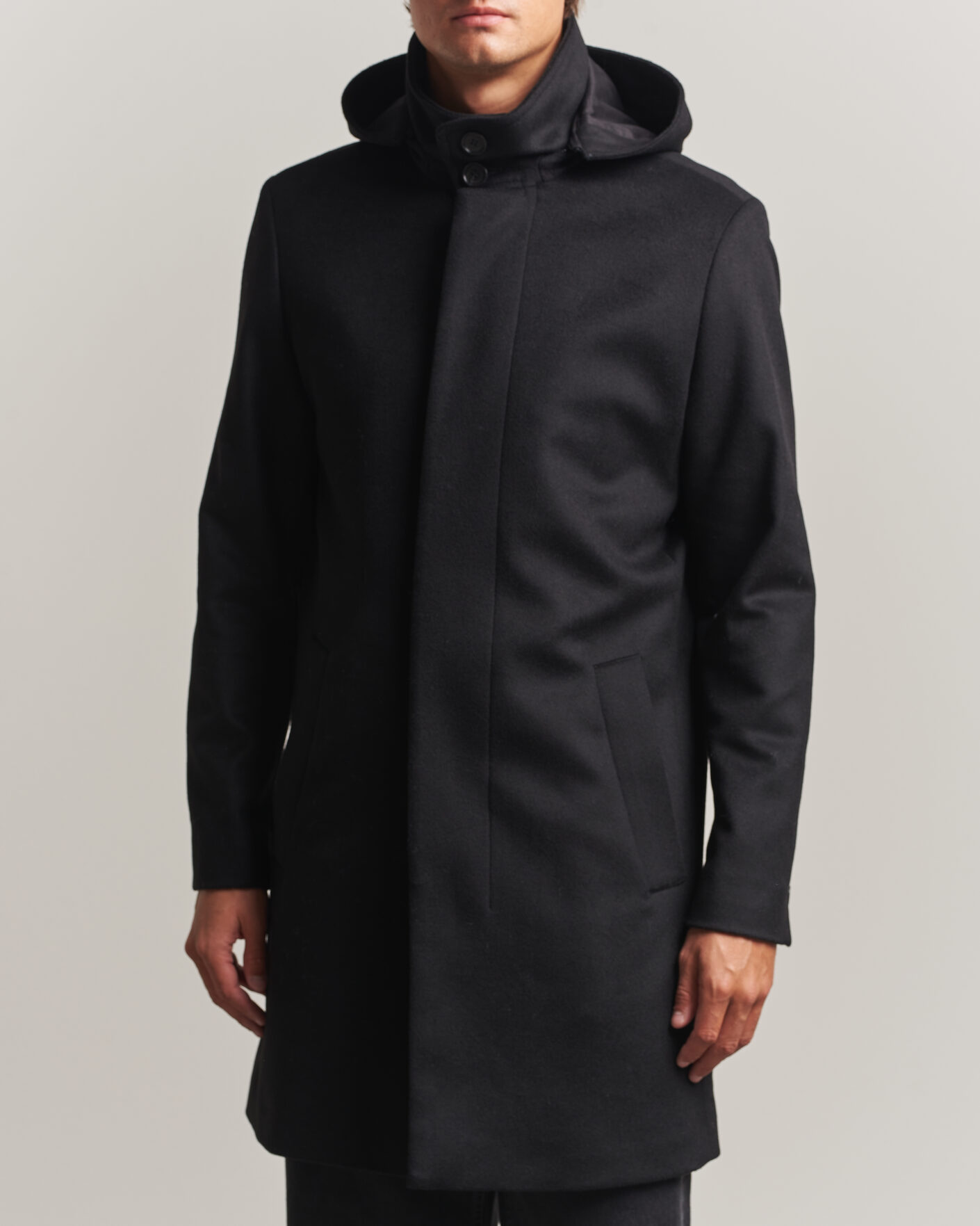 Hombres | Abrigos y chaquetas | Tiger of Sweden | Aleric Wool/Cashmere Hooded Coat Black