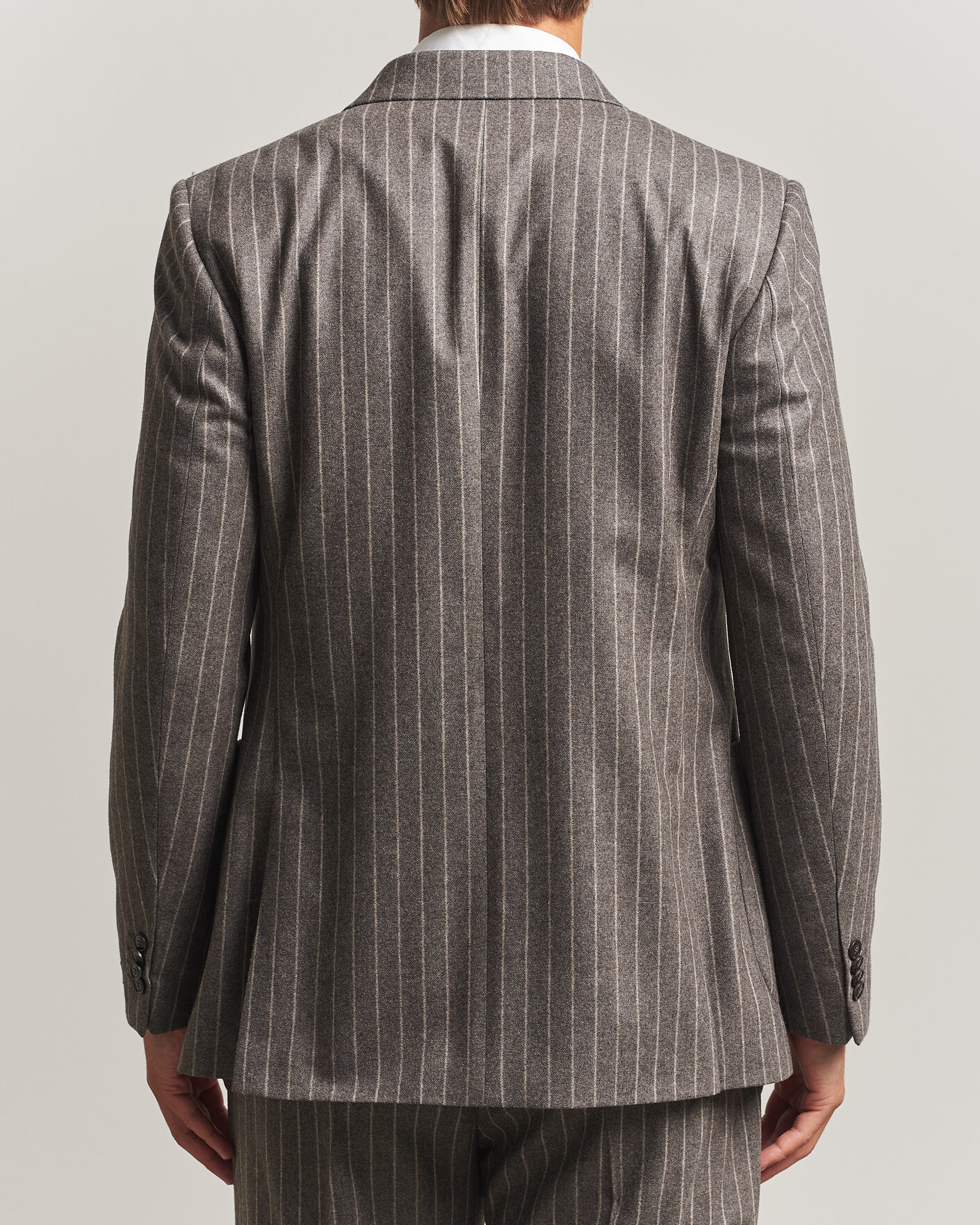 Hombres | Blazers | Tiger of Sweden | Joachim Wool Double Breasted Pinstriped Blazer Grey Brown