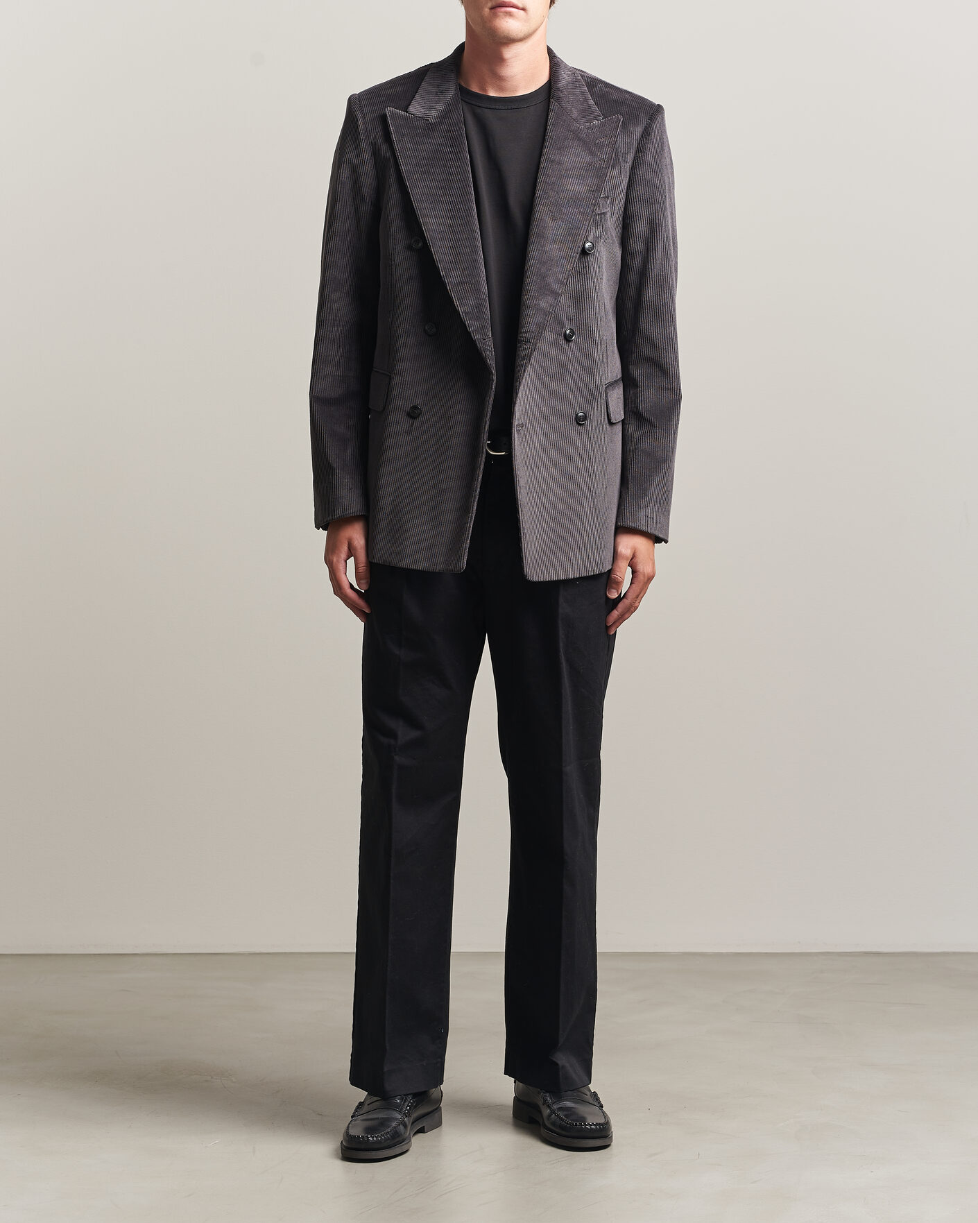 Hombres | Blazers | Tiger of Sweden | 1903 Corduroy Double Breasted Blazer Phantom
