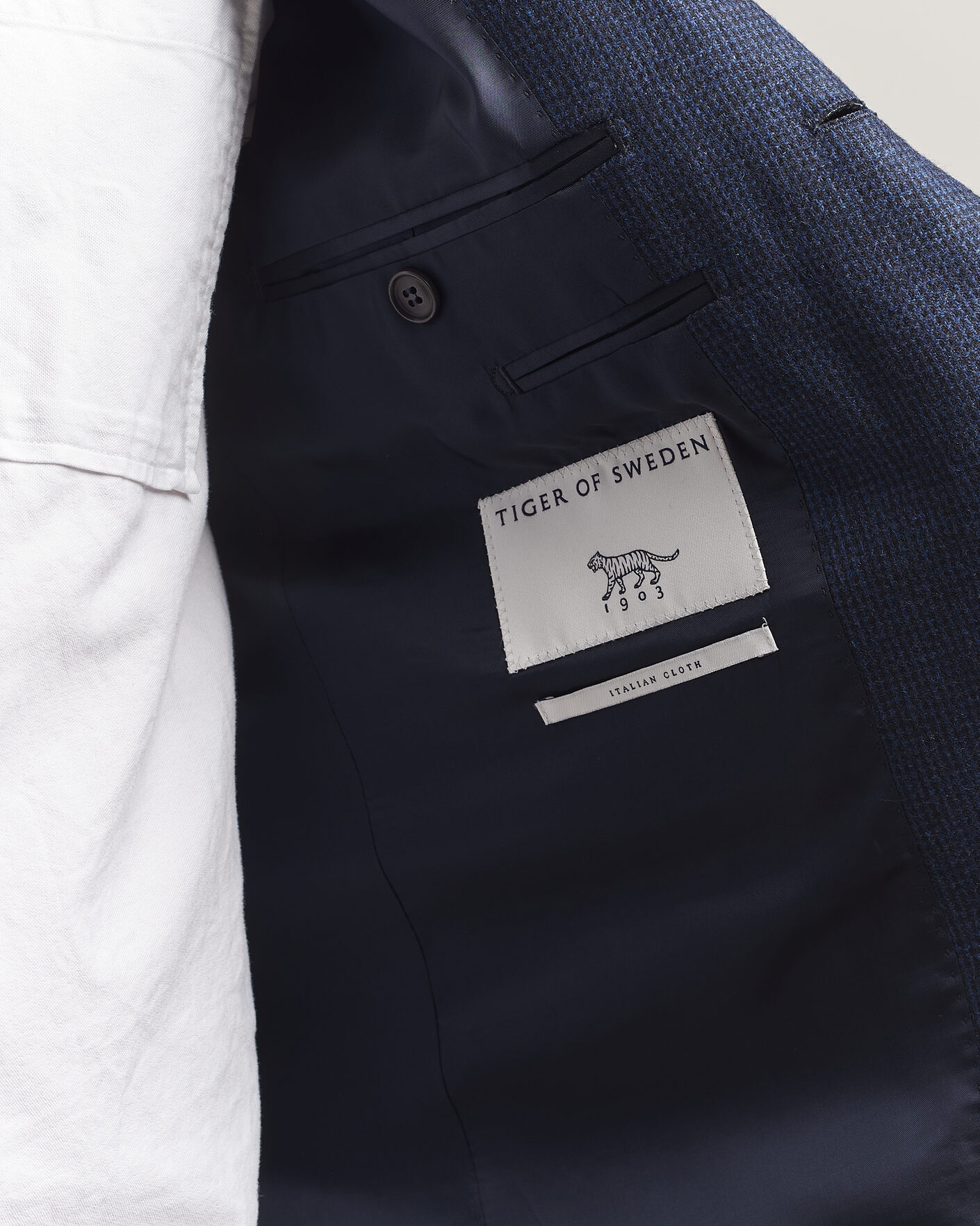 Hombres | Blazers | Tiger of Sweden | Easer Wool Pepita Blazer Sea