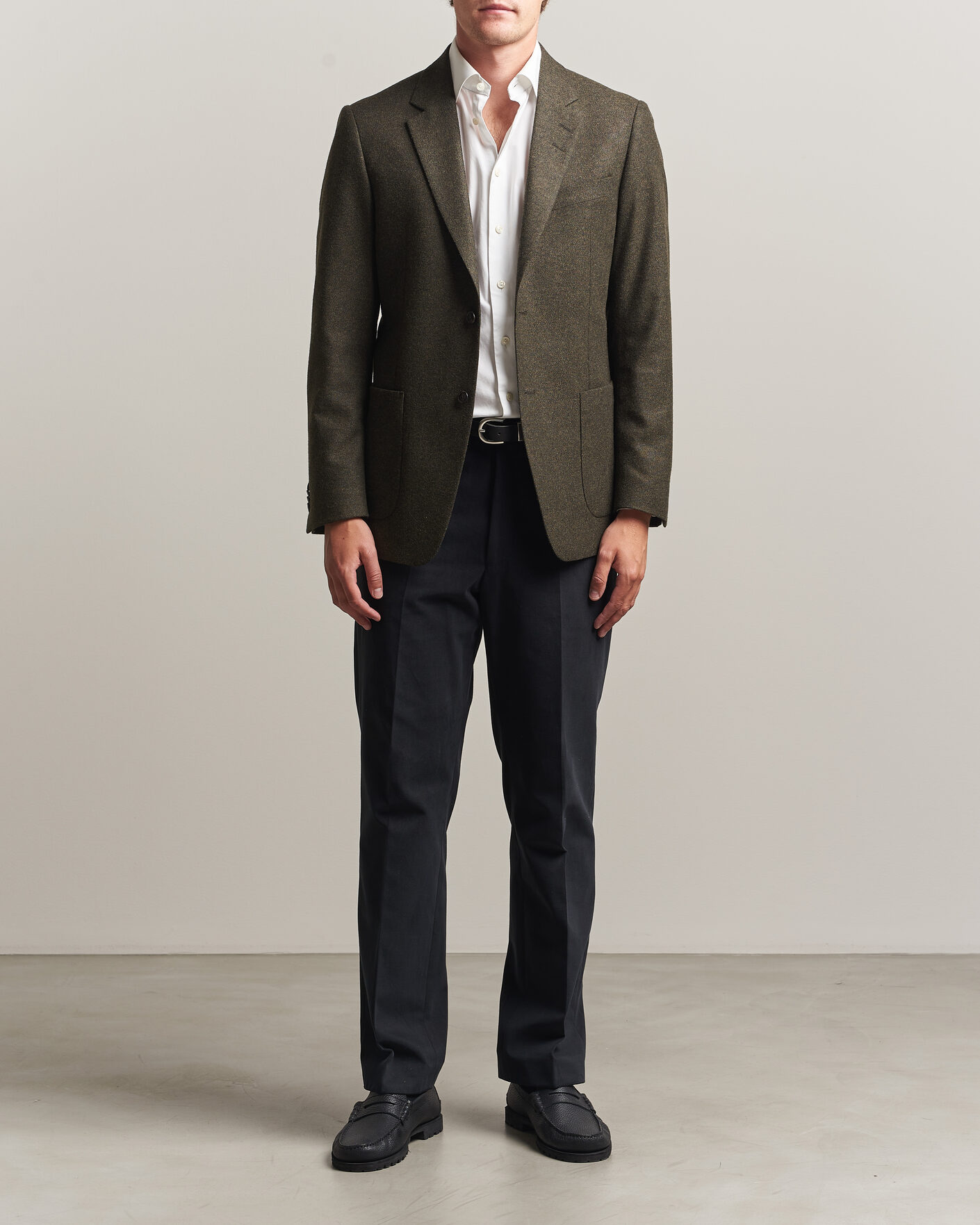 Hombres | Blazers | Tiger of Sweden | Justin Wool Flannel Suit Blazer Muted Canopy