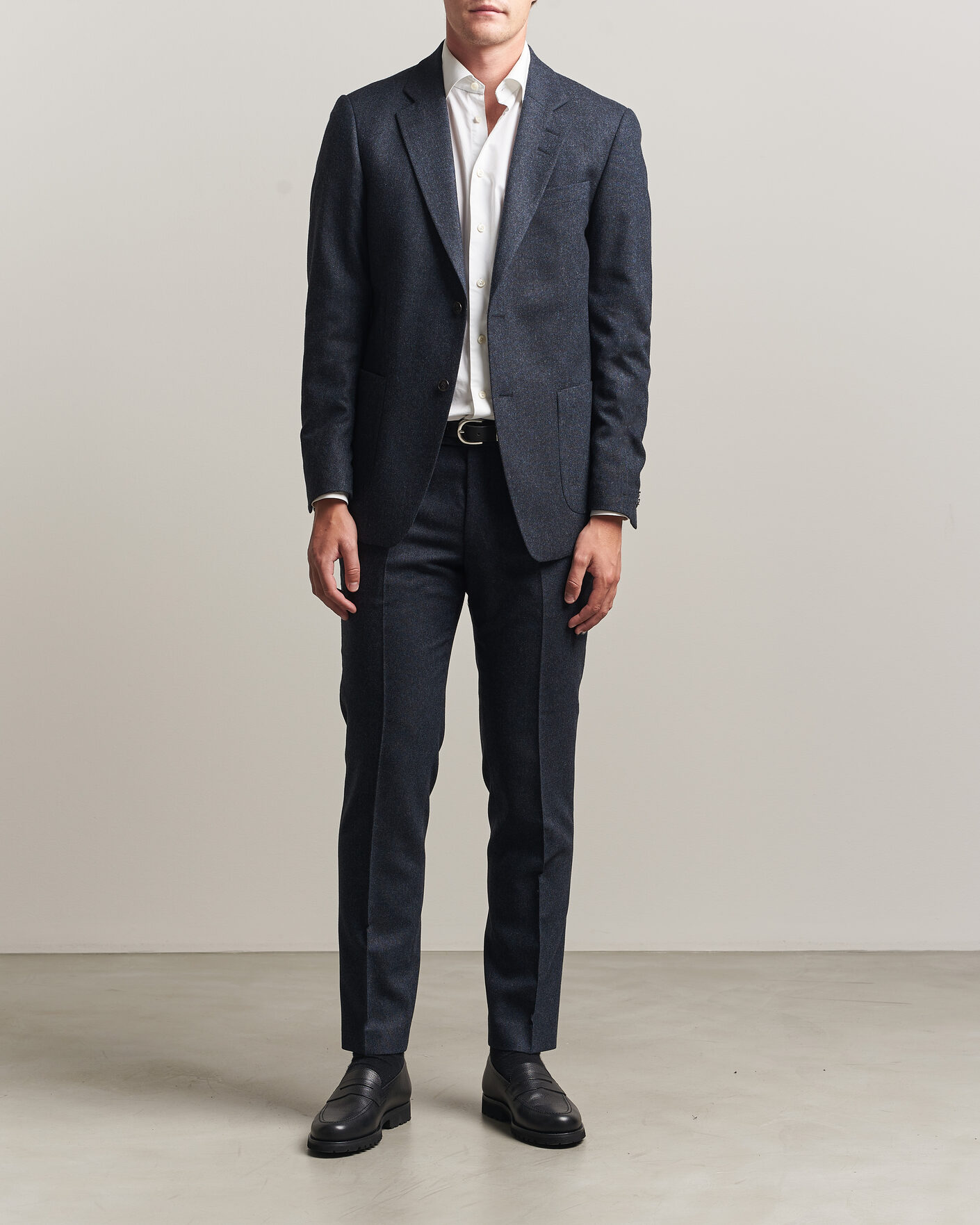 Hombres | Blazers | Tiger of Sweden | Justin Wool Flannel Suit Blazer Midnight Blue