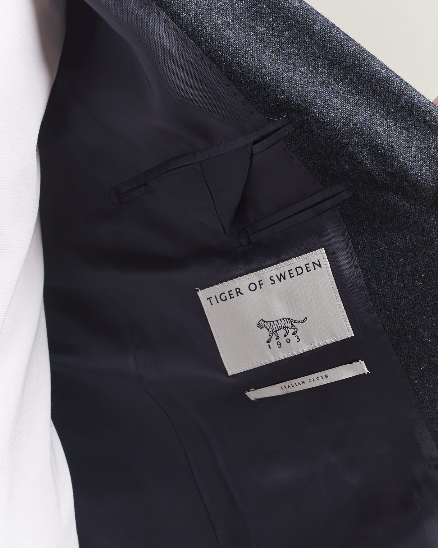 Hombres | Blazers | Tiger of Sweden | Justin Wool Flannel Suit Blazer Midnight Blue