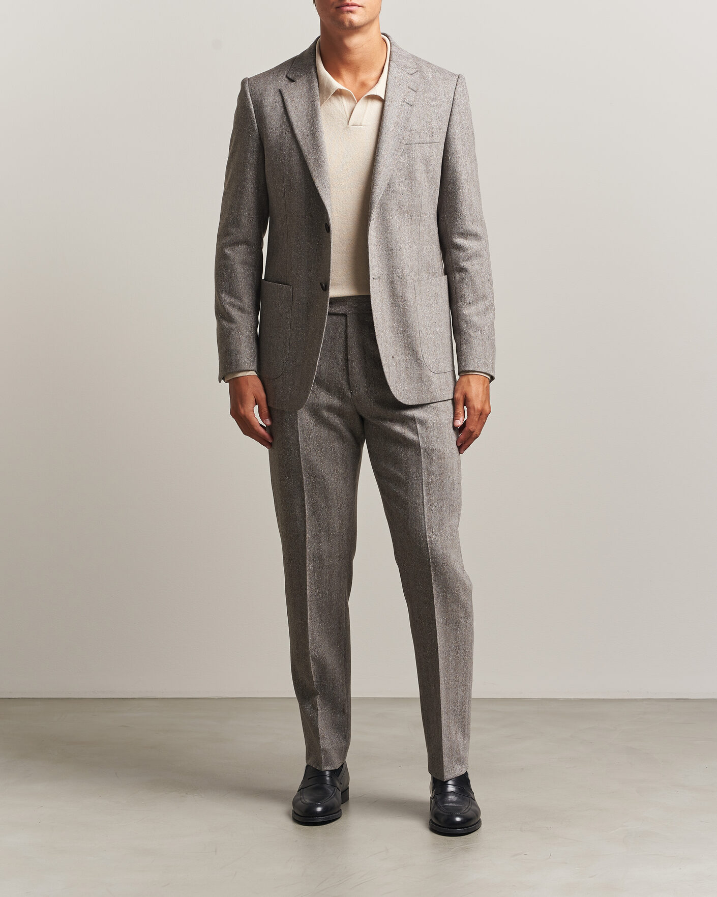 Hombres | Blazers | Tiger of Sweden | Justin Wool Donegal Suit Blazer Dark Stone