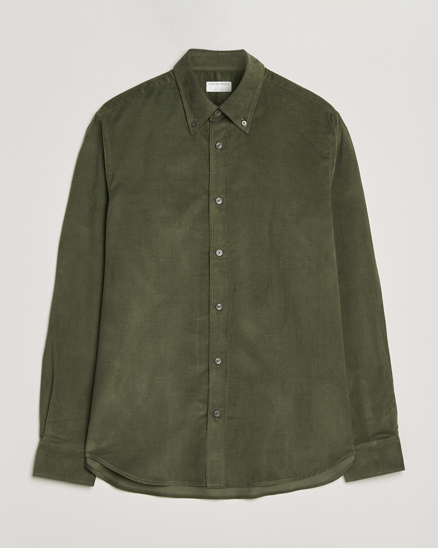 Hombres | Camisas | Tiger of Sweden | Bjorn Corduroy Shirt City Green