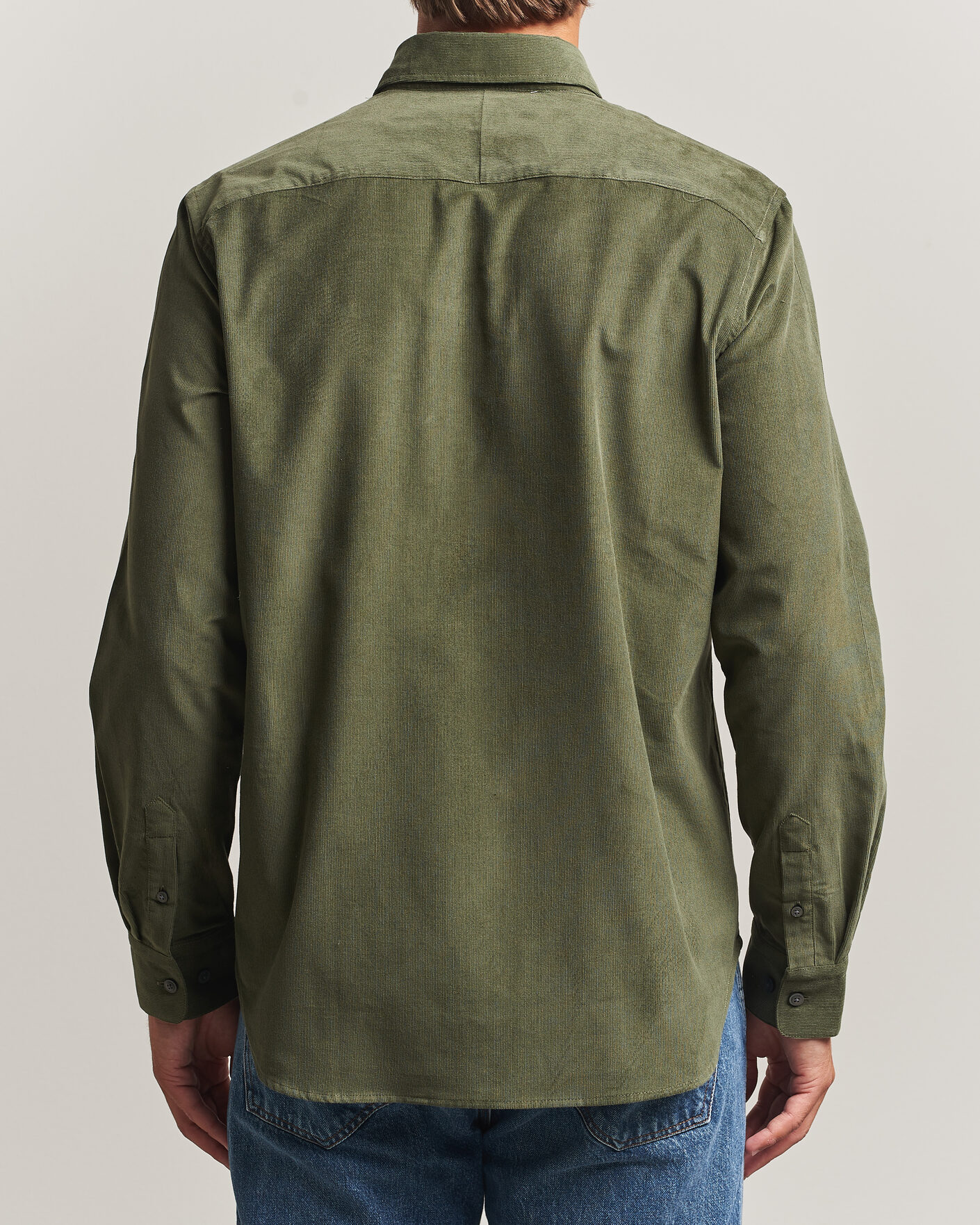 Hombres | Camisas | Tiger of Sweden | Bjorn Corduroy Shirt City Green