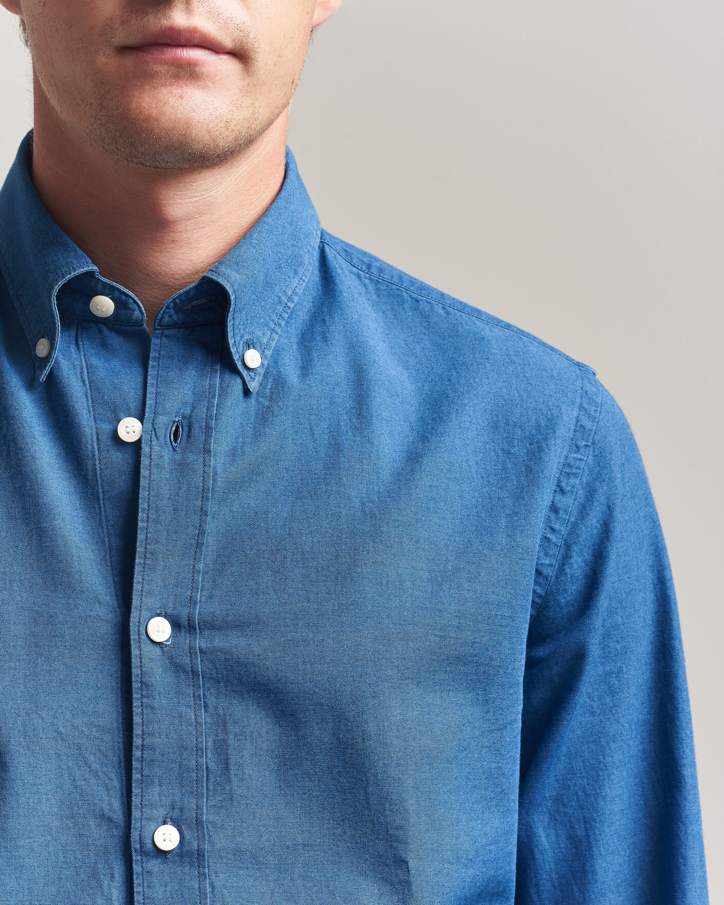 Hombres | Camisas | Tiger of Sweden | Bjorn Denim Shirt Blue